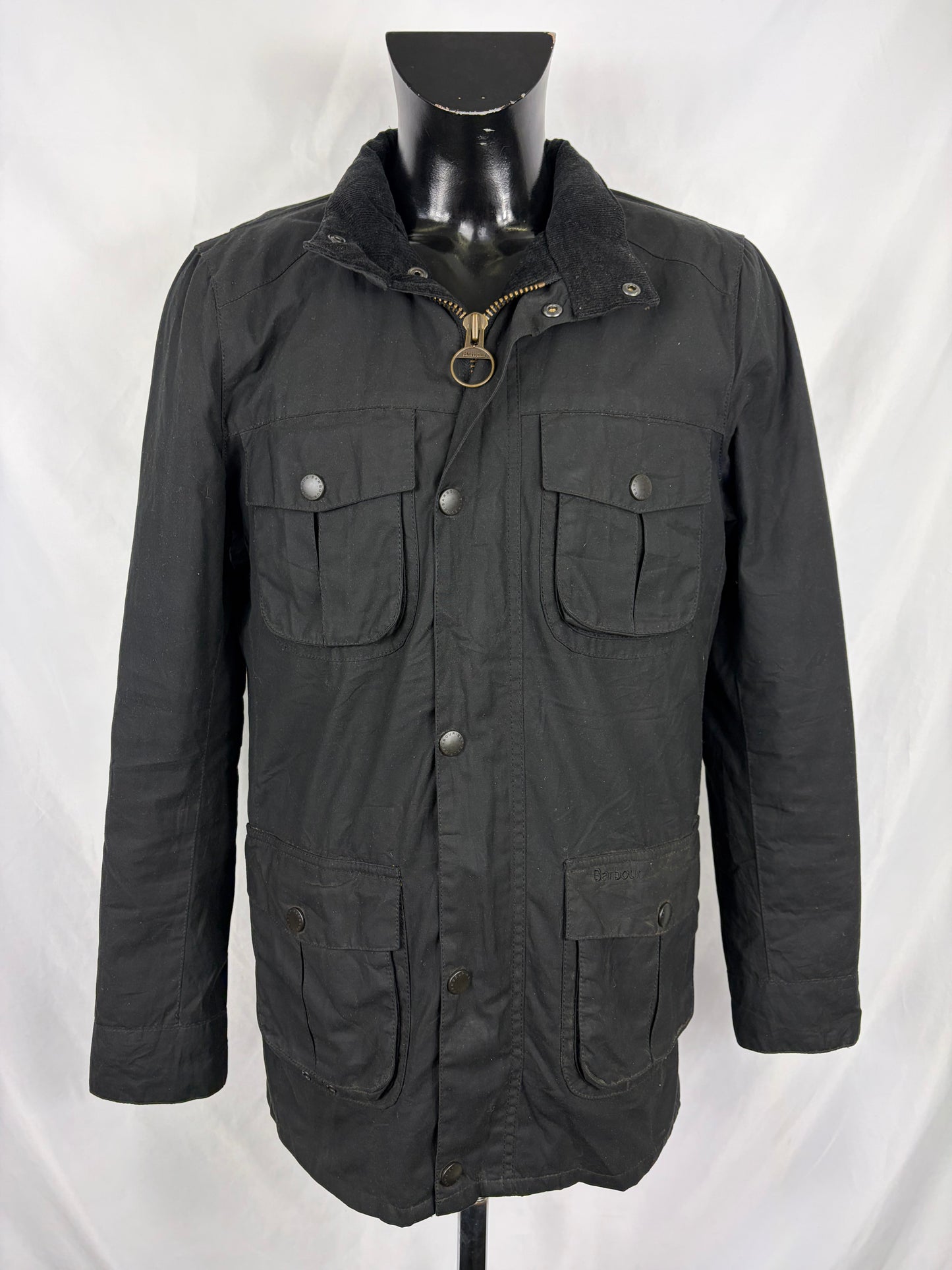 Barbour Giacca Uomo Corbridge Nera Large Man Black Waxed Corbridge Jacket Size Large