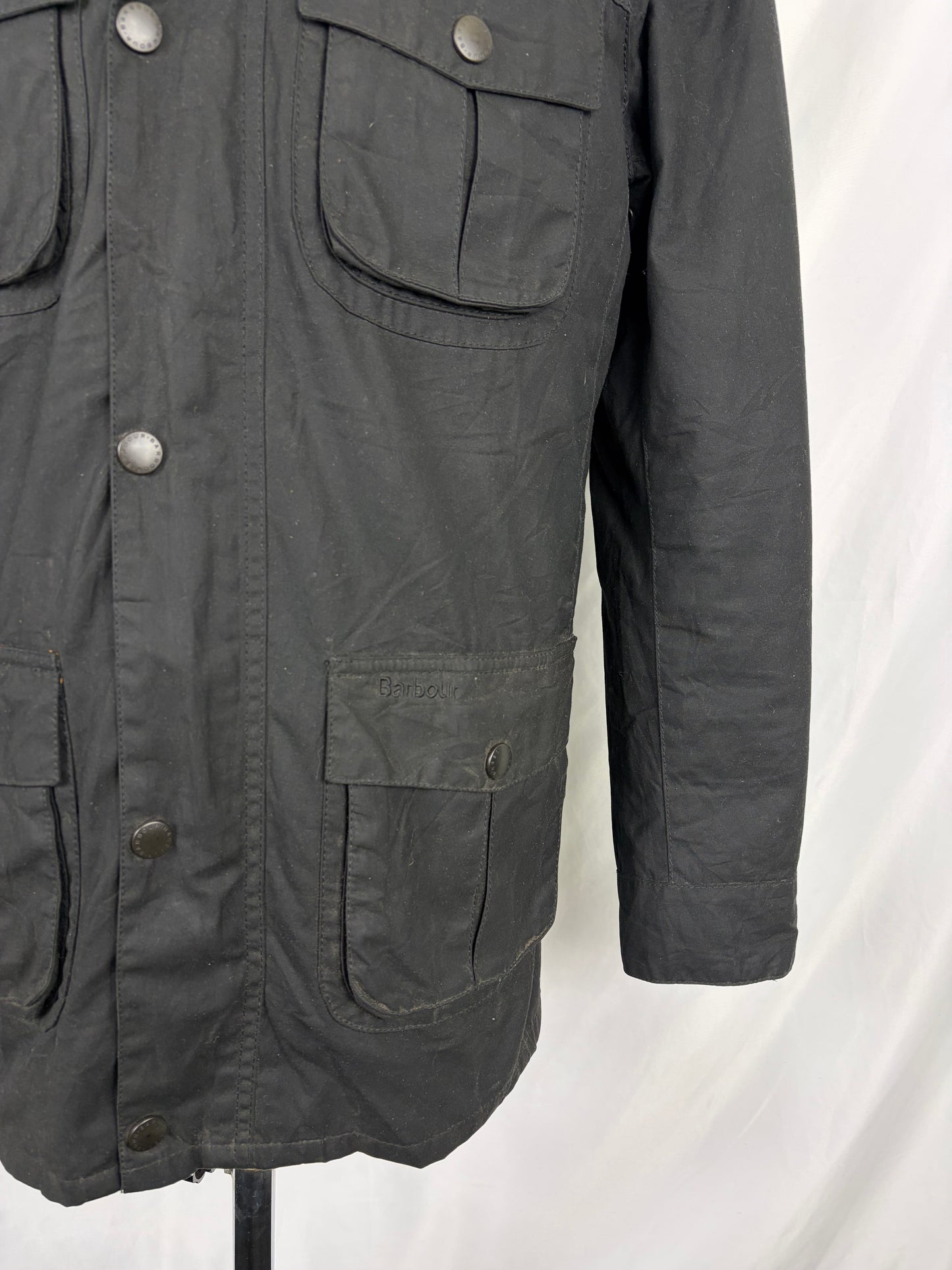 Barbour Giacca Uomo Corbridge Nera Large Man Black Waxed Corbridge Jacket Size Large