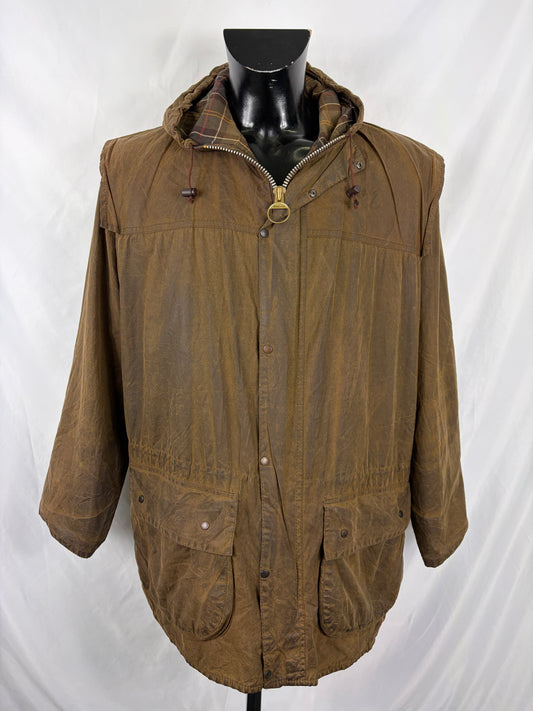 Barbour Classic Durham verde oliva con cappuccio C42/107 cm Olive Hooded waxed Classic Durham Jacket Size Large