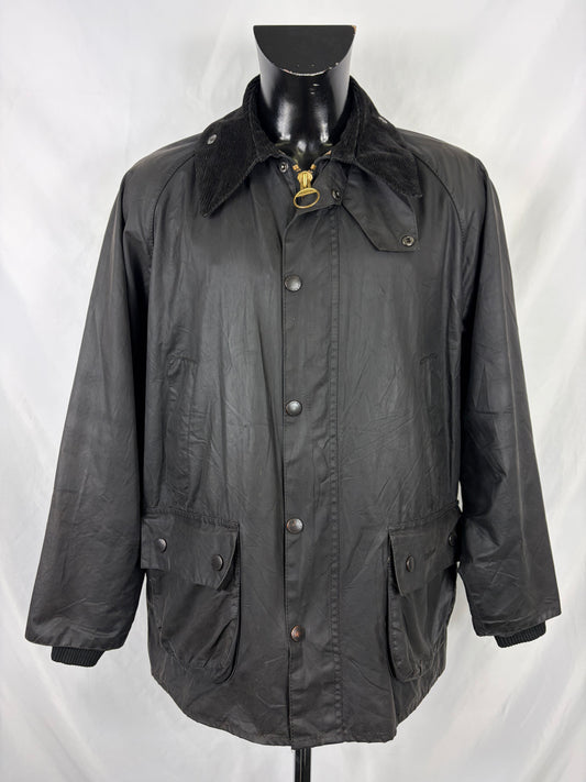 Barbour Giacca Bedale nero recente Vintage C42/107 CM L Black Waxed Bedale Jacket Size Large