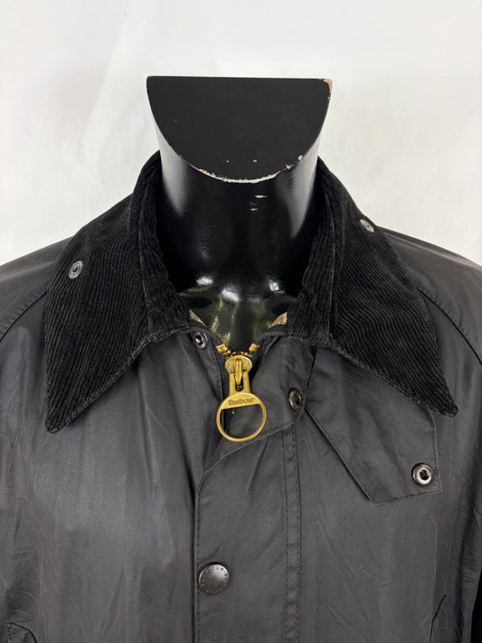 Barbour Giacca Bedale nero recente Vintage C42/107 CM L Black Waxed Bedale Jacket Size Large