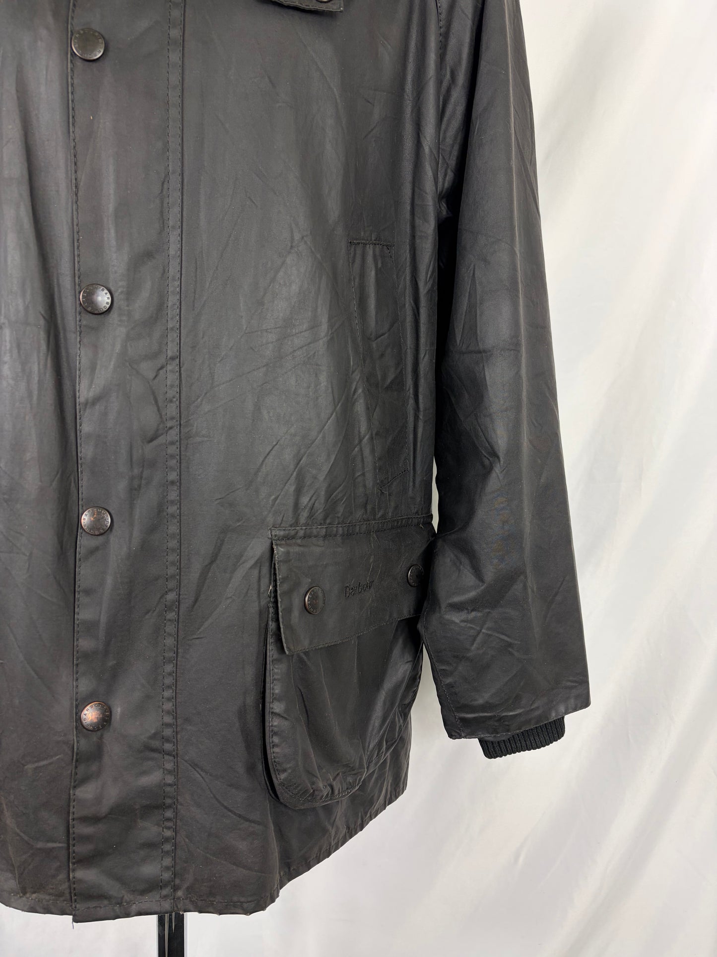 Barbour Giacca Bedale nero recente Vintage C42/107 CM L Black Waxed Bedale Jacket Size Large