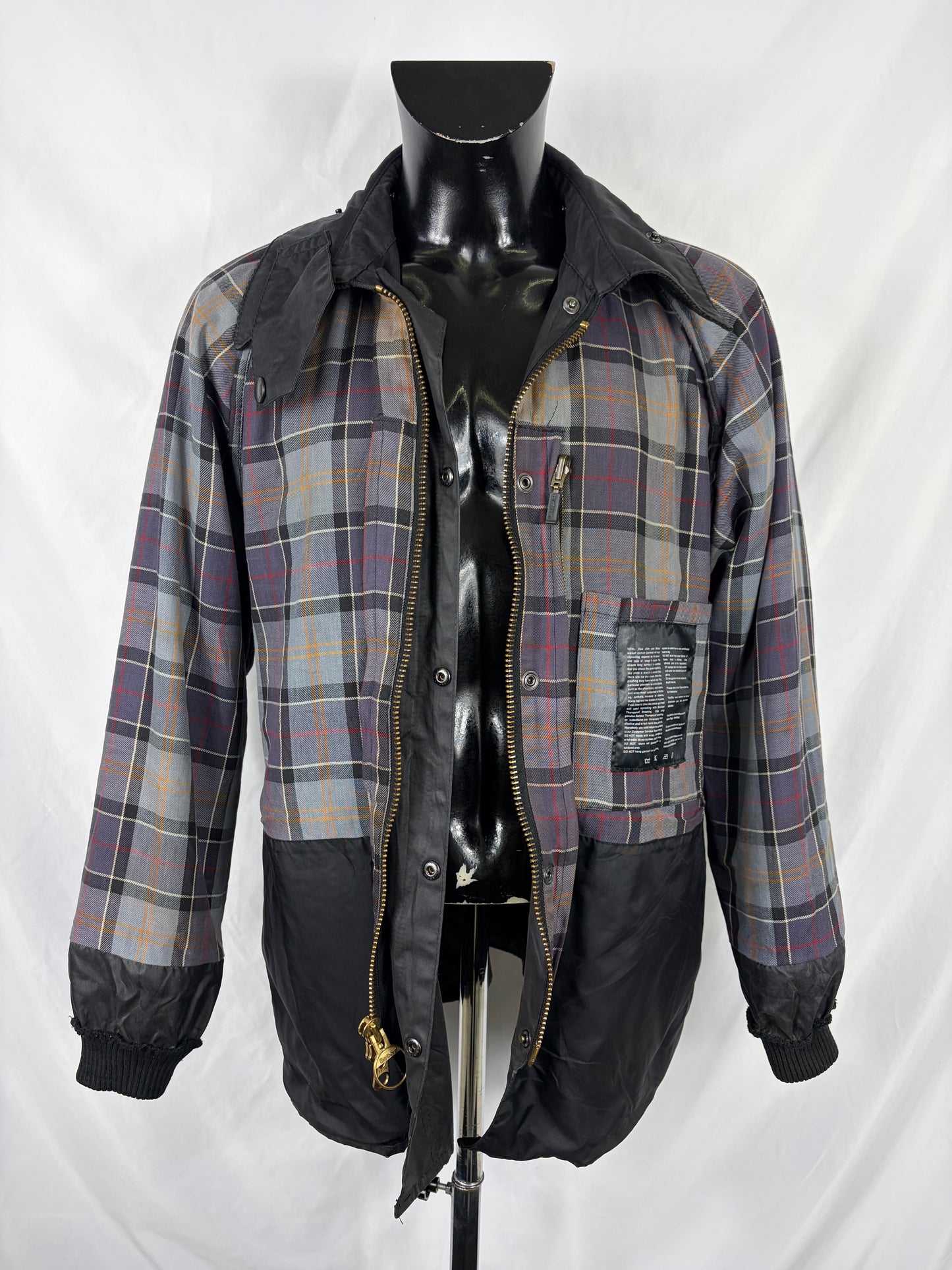 Barbour Giacca Bedale nero recente Vintage C42/107 CM L Black Waxed Bedale Jacket Size Large