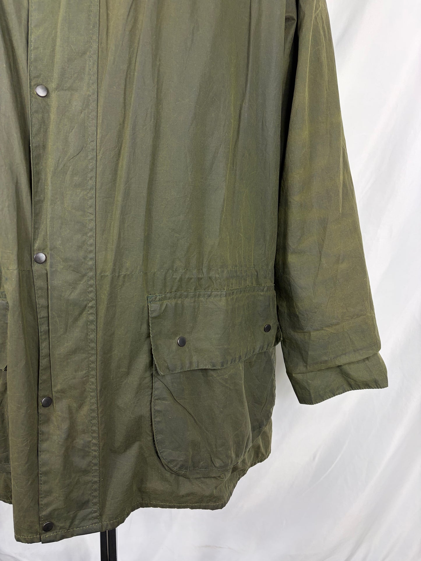 Barbour vintage Durham verde con cappuccio C44/112 cm Green Hooded waxed Durham Size L/XL
