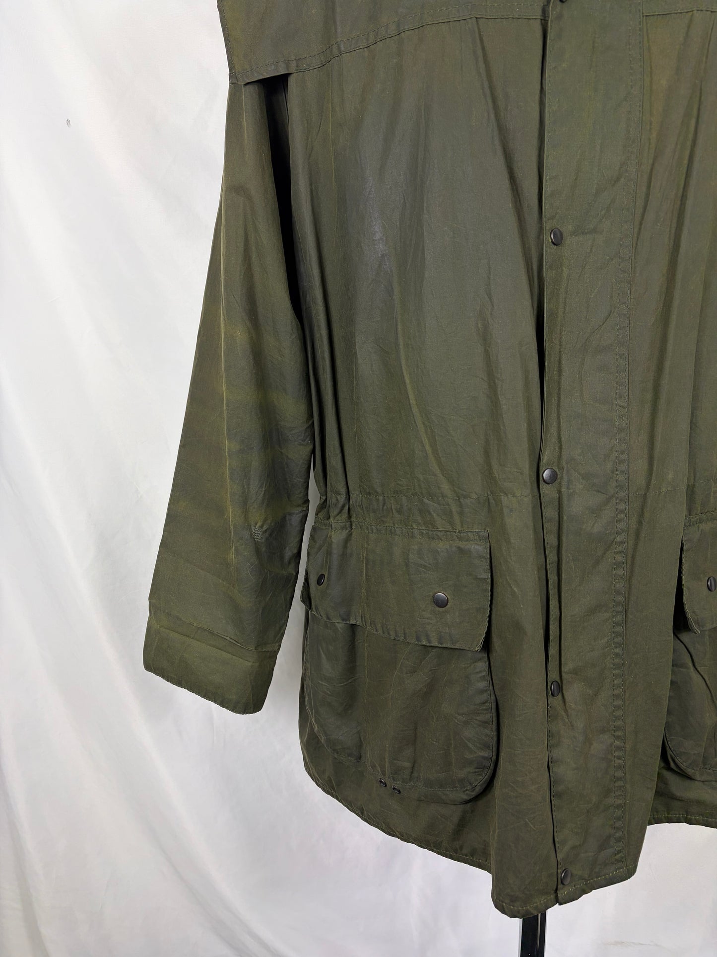 Barbour vintage Durham verde con cappuccio C44/112 cm Green Hooded waxed Durham Size L/XL