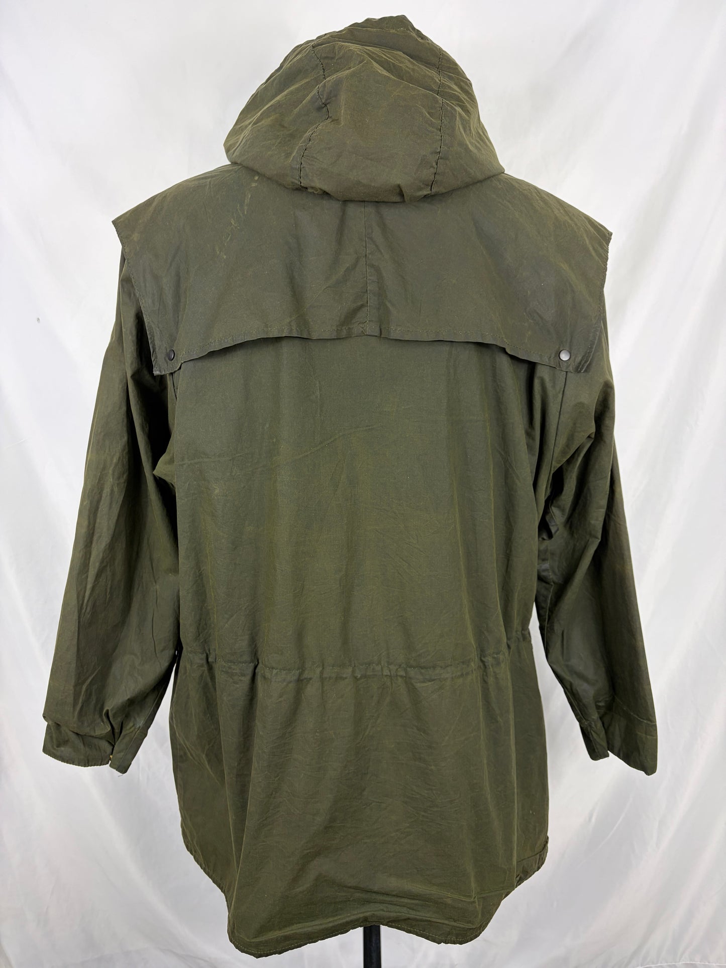 Barbour vintage Durham verde con cappuccio C44/112 cm Green Hooded waxed Durham Size L/XL