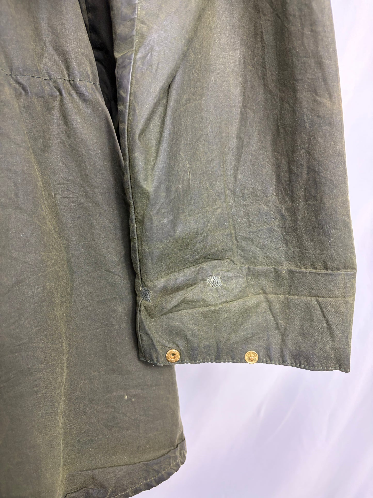 Barbour vintage Durham verde con cappuccio C44/112 cm Green Hooded waxed Durham Size L/XL