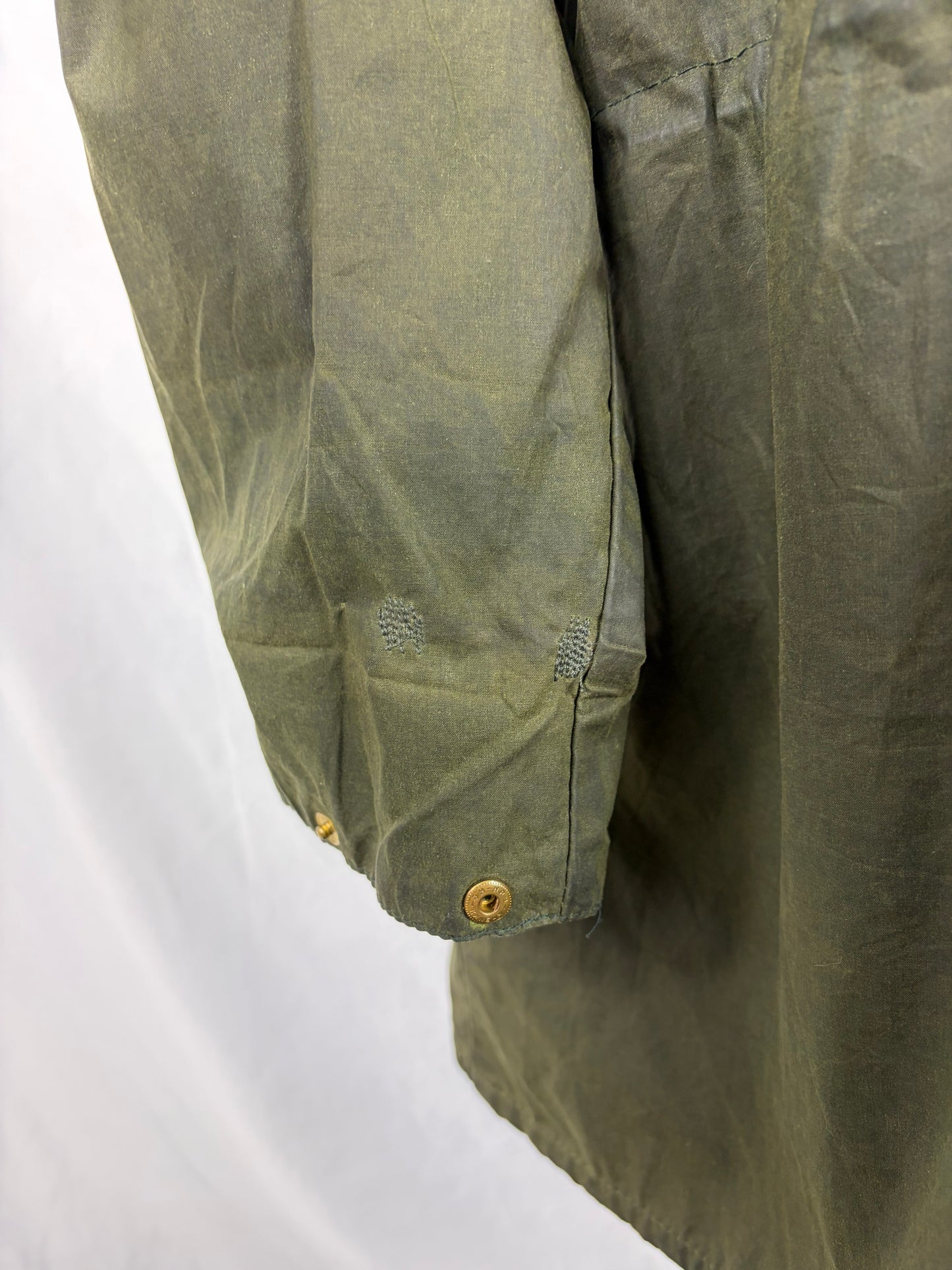 Barbour vintage Durham verde con cappuccio C44/112 cm Green Hooded waxed Durham Size L/XL