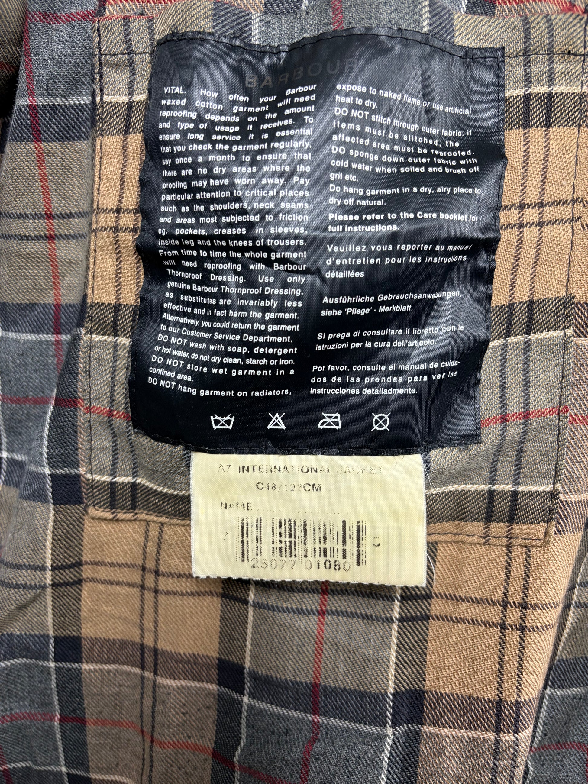 Giacca Barbour International Nero A7 C48/122cm Man motorcycle waxed Jacket XLarge - Shop In London