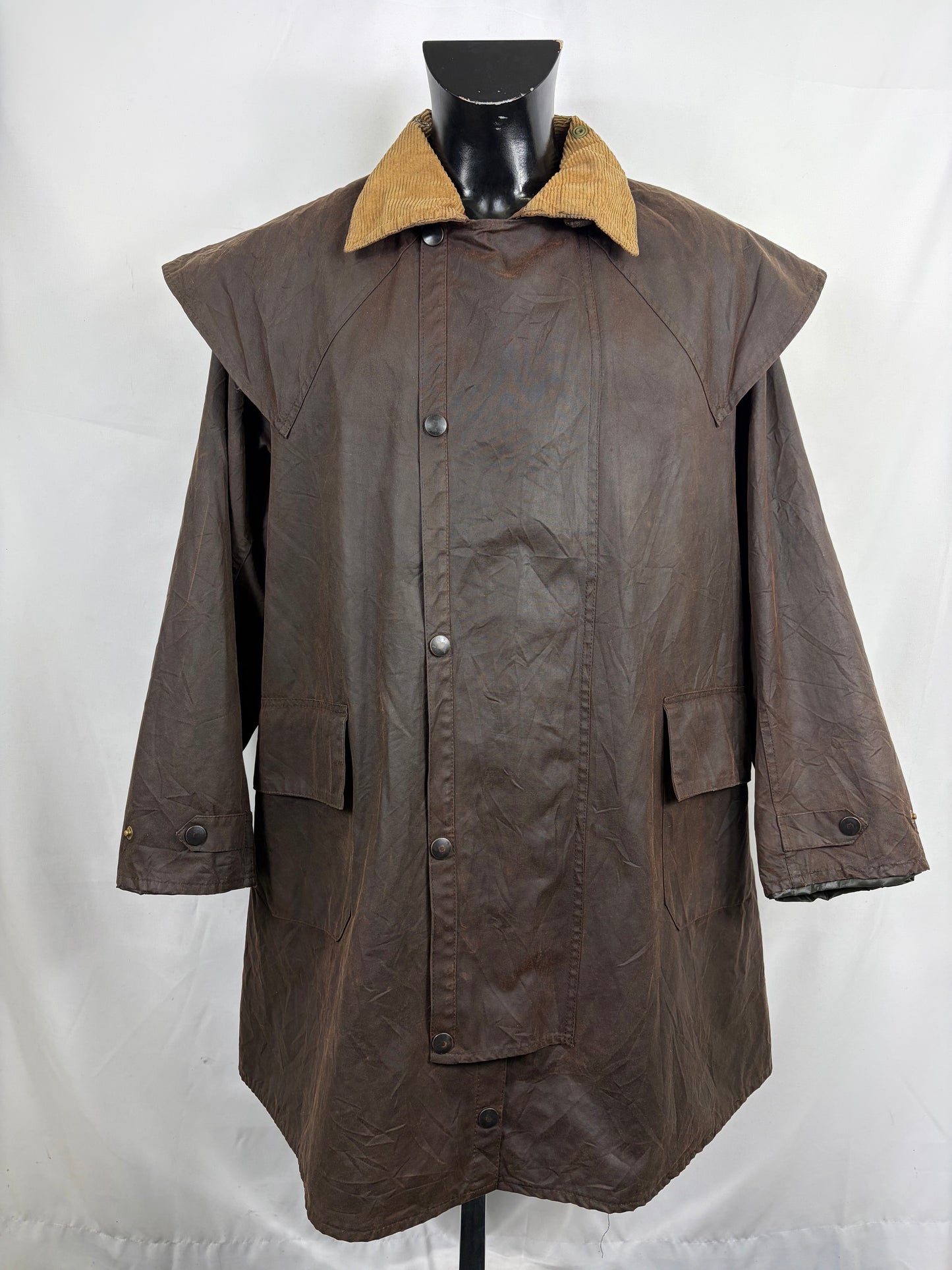 RARO Barbour Backhouse marrone C42/107 cm Riding Brown Wax Jacket Size Large