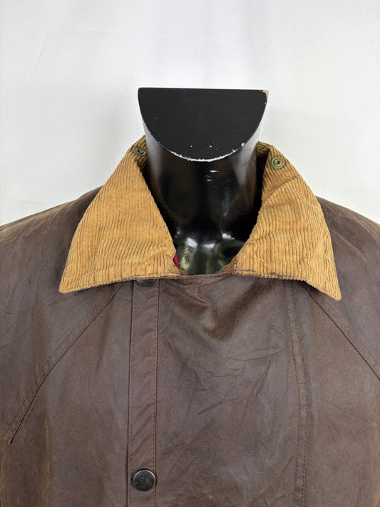RARO Barbour Backhouse marrone C42/107 cm Riding Brown Wax Jacket Size Large