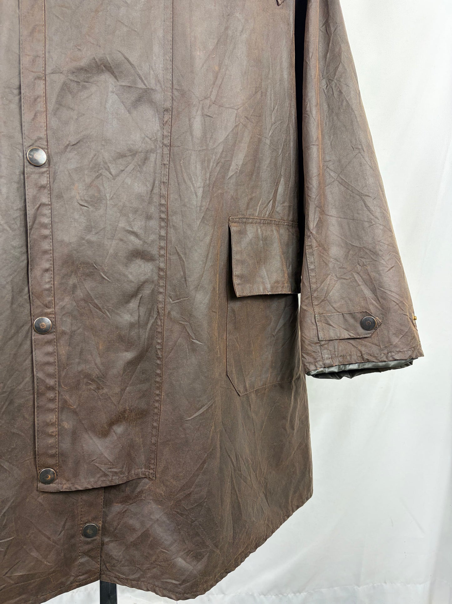 RARO Barbour Backhouse marrone C42/107 cm Riding Brown Wax Jacket Size Large