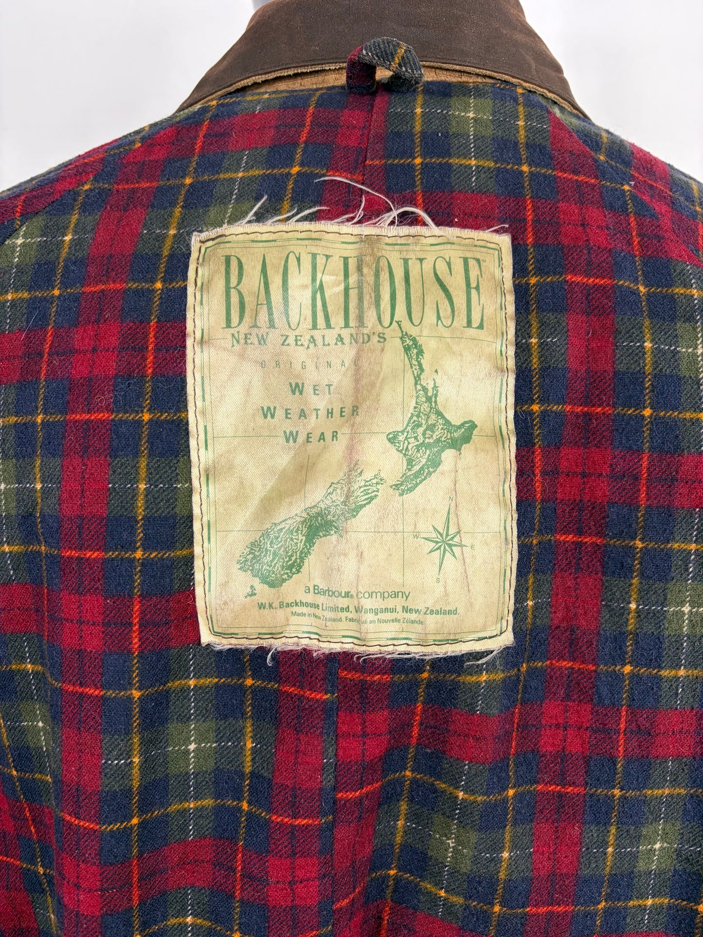 RARO Barbour Backhouse marrone C42/107 cm Riding Brown Wax Jacket Size Large