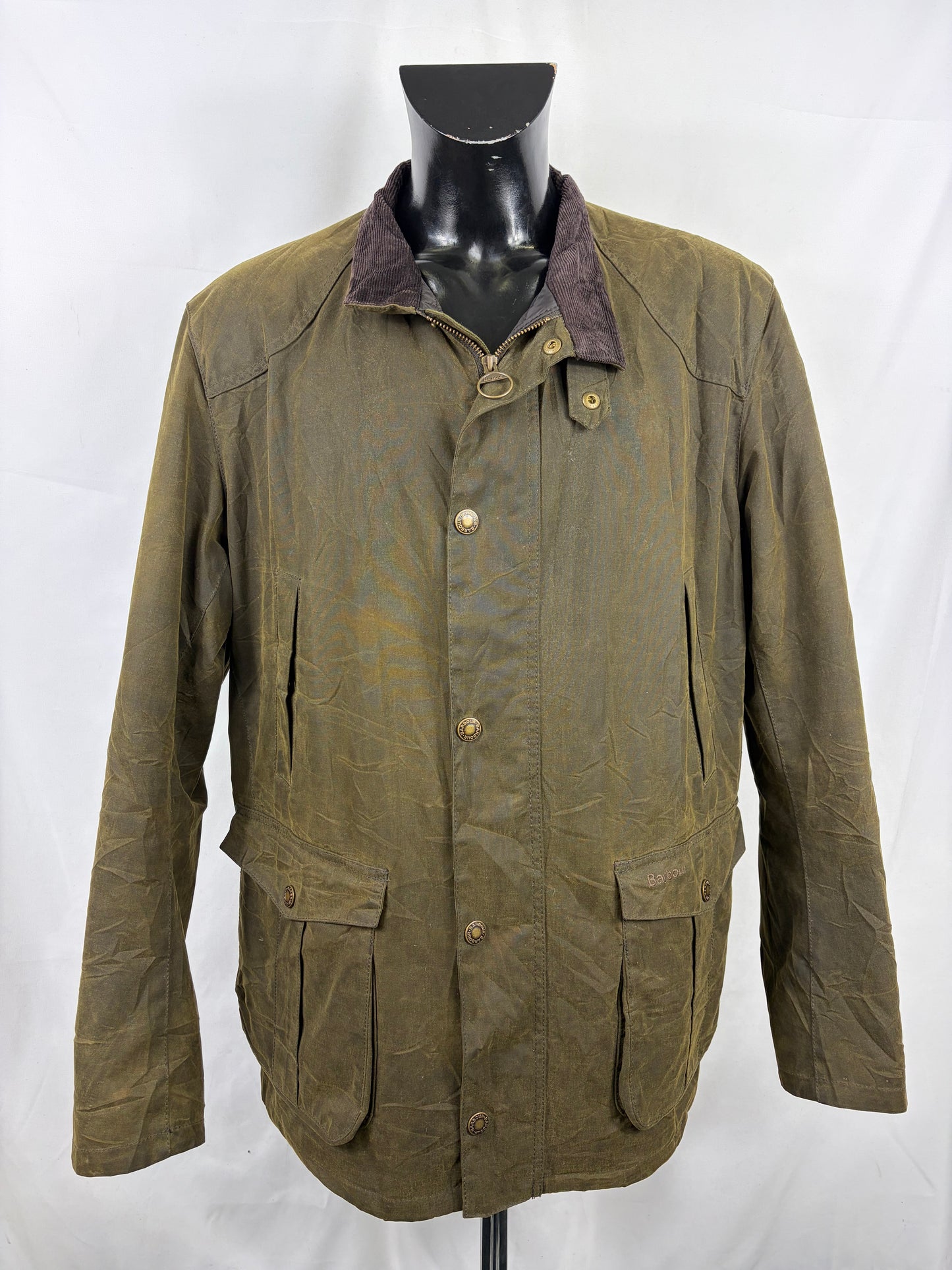 Giacca Barbour Uomo Verde cerata Leeward 2XL - Man Olive wax Leeward Jacket Size 2Xlarge