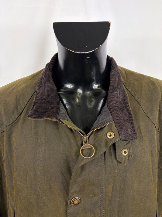 Giacca Barbour Uomo Verde cerata Leeward 2XL - Man Olive wax Leeward Jacket Size 2Xlarge