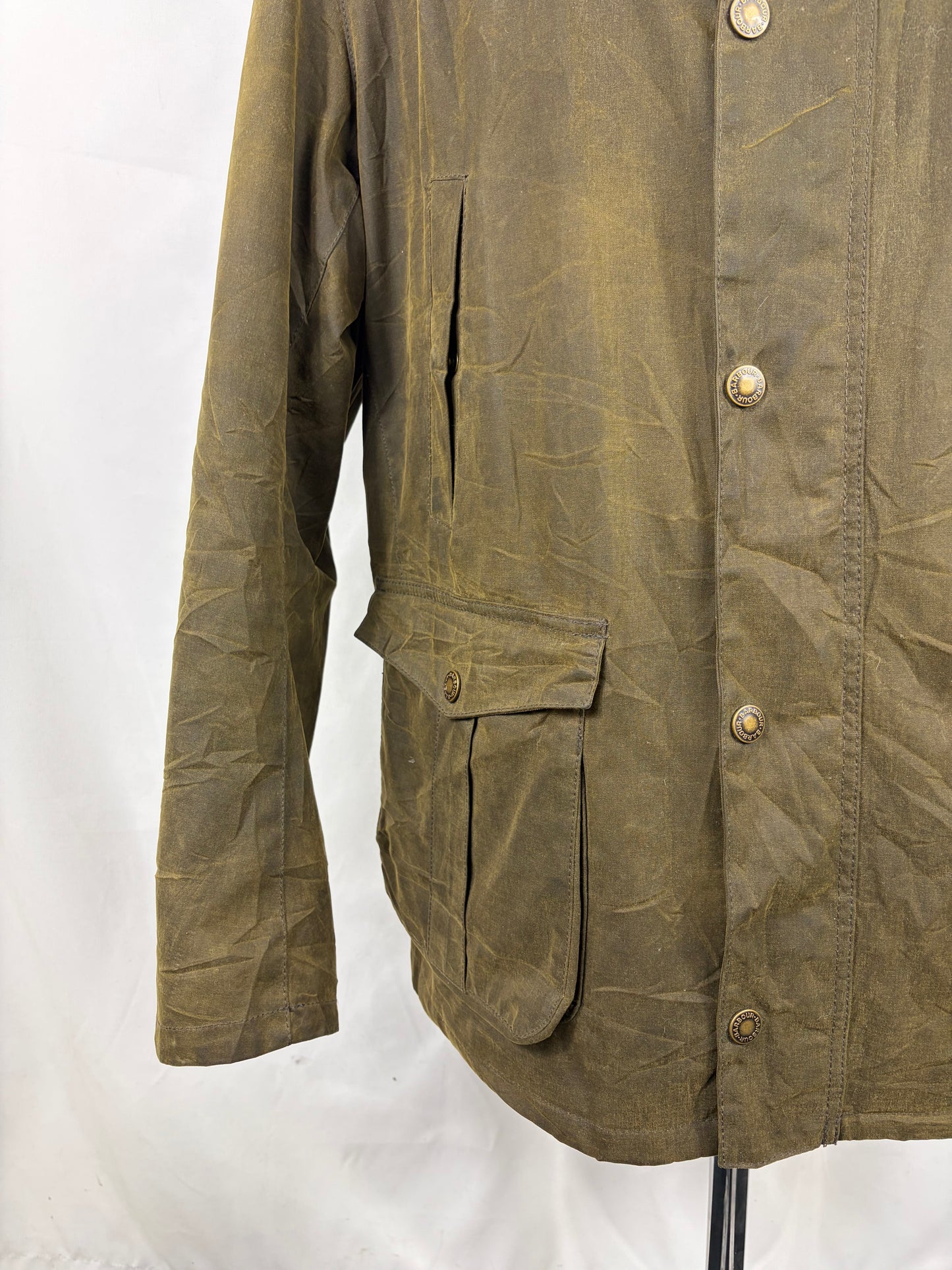 Giacca Barbour Uomo Verde cerata Leeward 2XL - Man Olive wax Leeward Jacket Size 2Xlarge