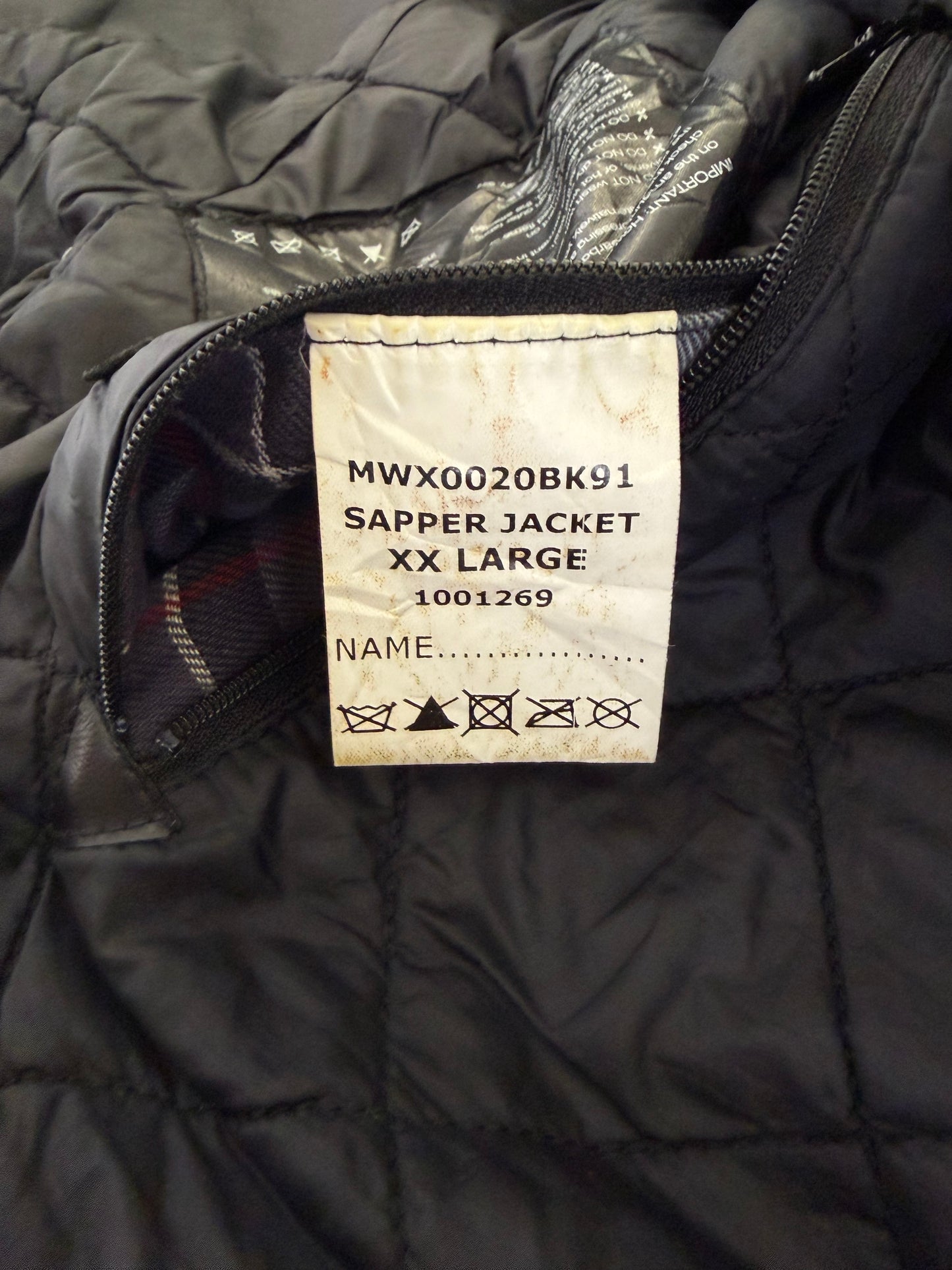 Barbour Giacca uomo nera XXL Sapper Jacket Black Waxed Sapper Jacket Size XXLarge