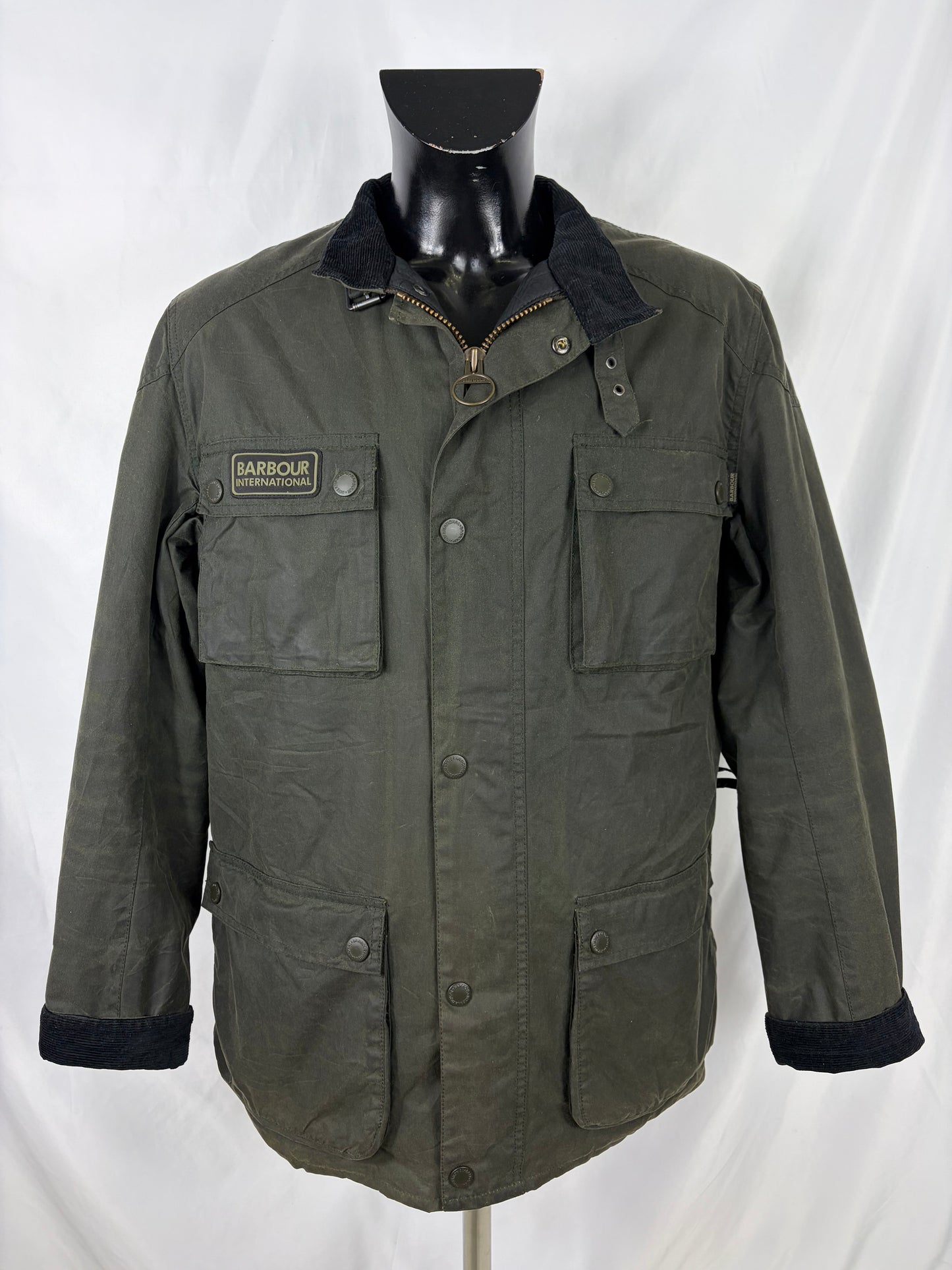 Giacca Barbour International Blackwell Verde XXL- Man Olive International Wax Jacket size XXL
