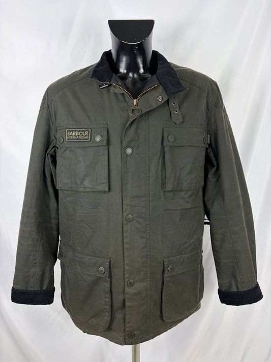 Giacca Barbour International Blackwell Verde XXL- Man Olive International Wax Jacket size XXL - Shop In London