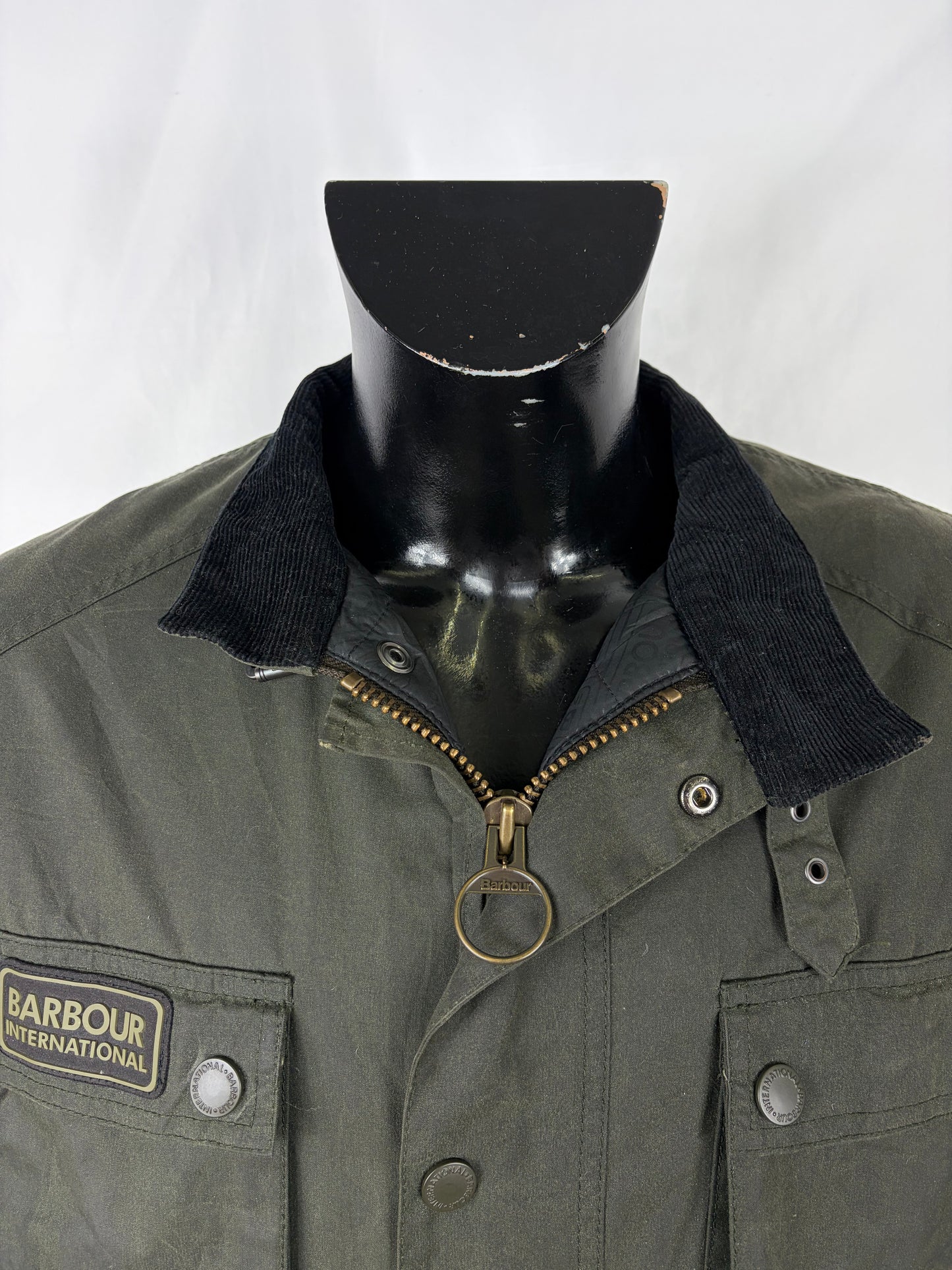 Giacca Barbour International Blackwell Verde XXL- Man Olive International Wax Jacket size XXL