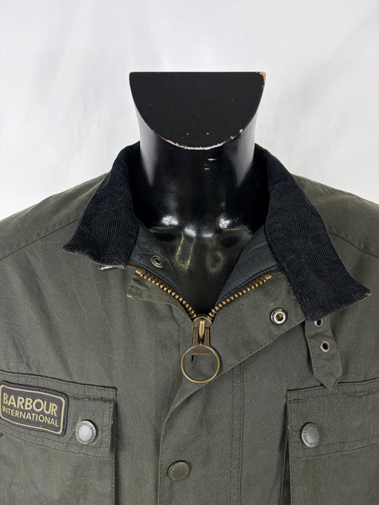 Giacca Barbour International Blackwell Verde XXL- Man Olive International Wax Jacket size XXL - Shop In London