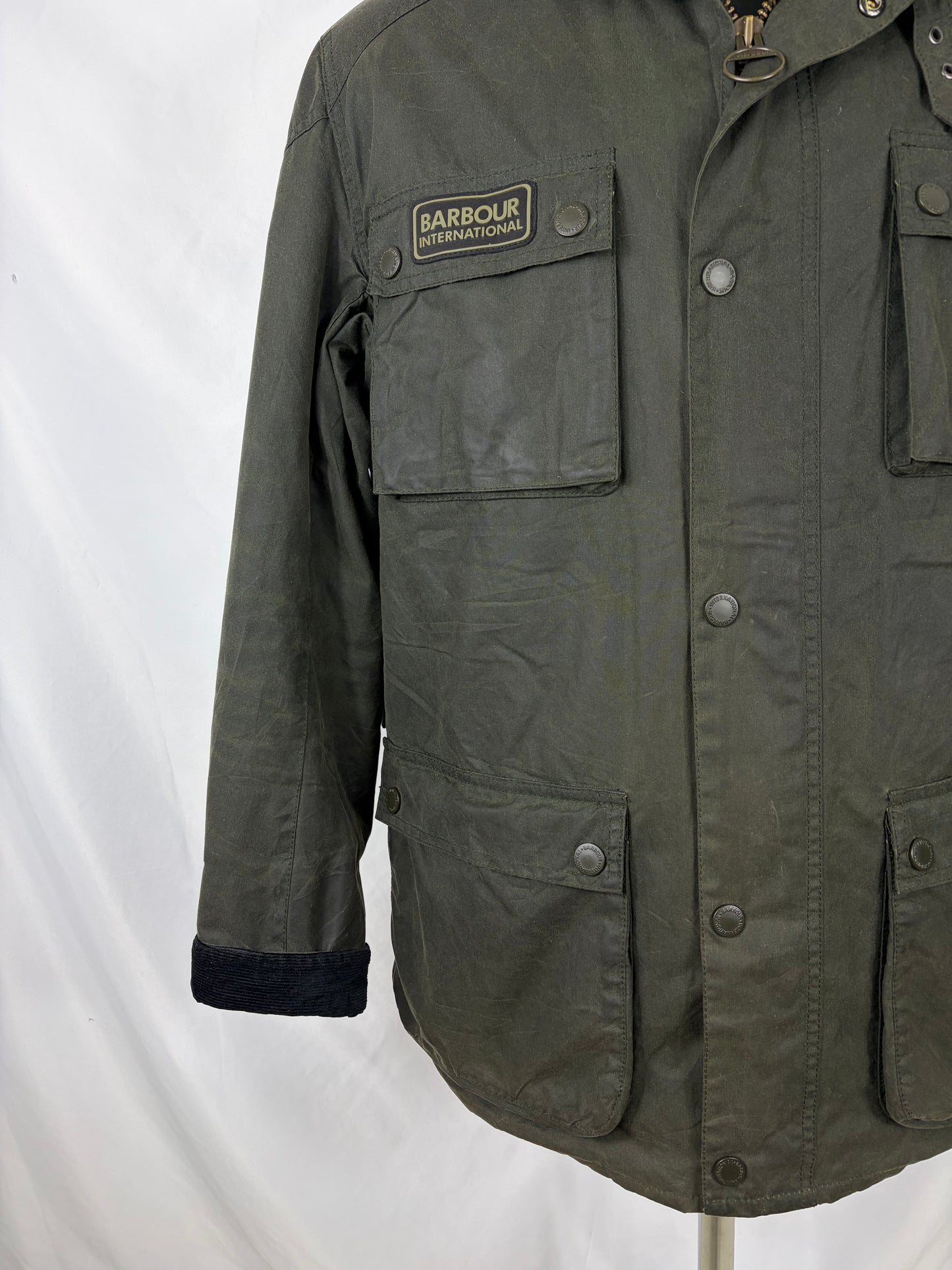 Giacca Barbour International Blackwell Verde XXL- Man Olive International Wax Jacket size XXL