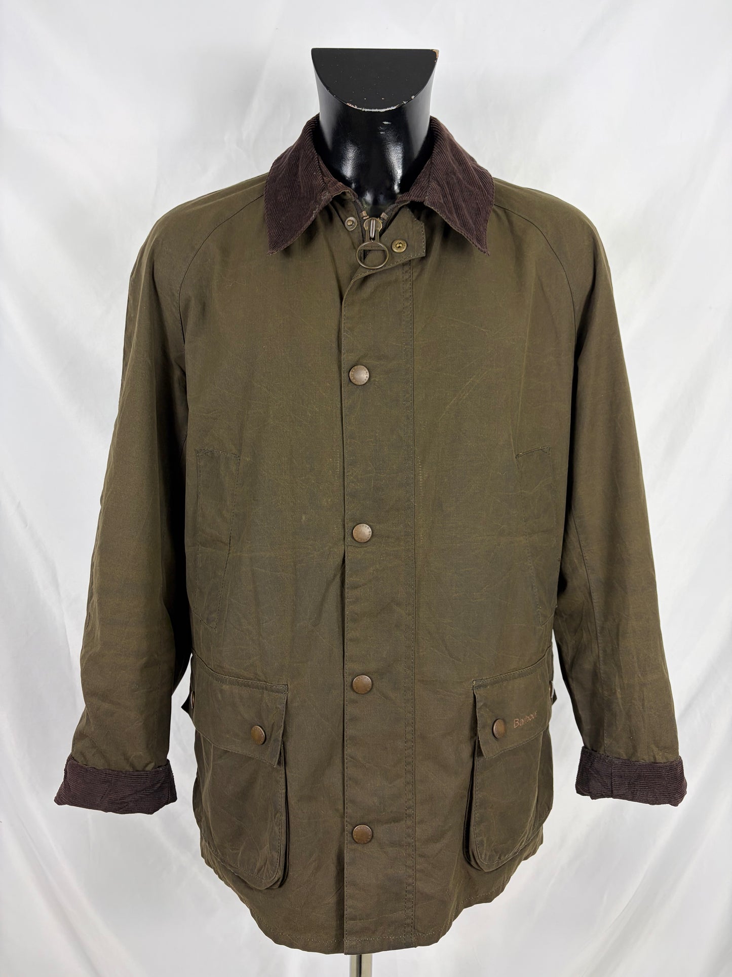 Giacca Barbour Verde Ashby Uomo Large- Man Olive Ashby Wax Jacket Size Large
