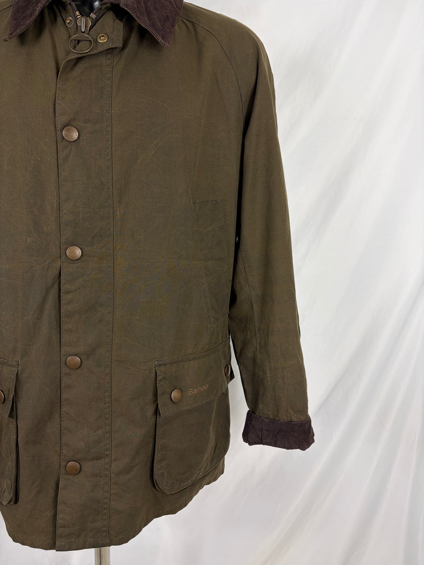 Giacca Barbour Verde Ashby Uomo Large- Man Olive Ashby Wax Jacket Size Large