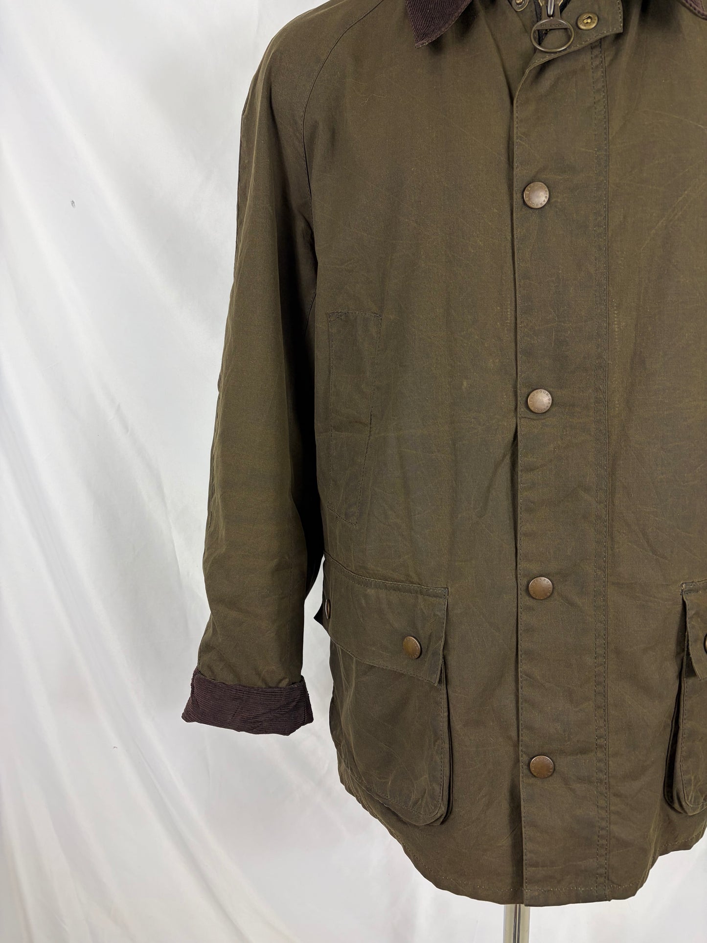Giacca Barbour Verde Ashby Uomo Large- Man Olive Ashby Wax Jacket Size Large