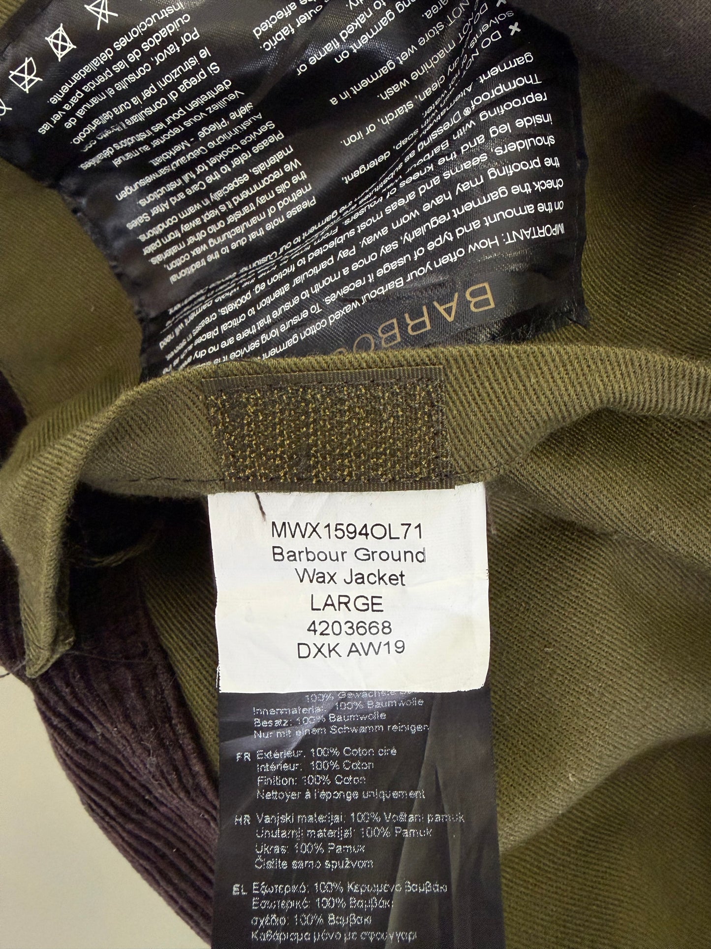 Giacca Barbour x Engineered Garments Verde Large-Man Olive Wax Ground Jacket size Large