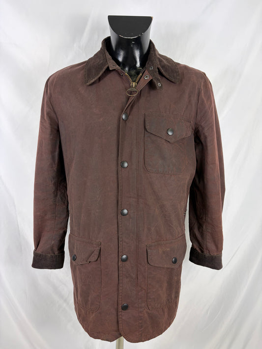 Giacca Barbour da uomo marrone cerata Eton Small - Man Brown Vintage wax Jacket Size Small