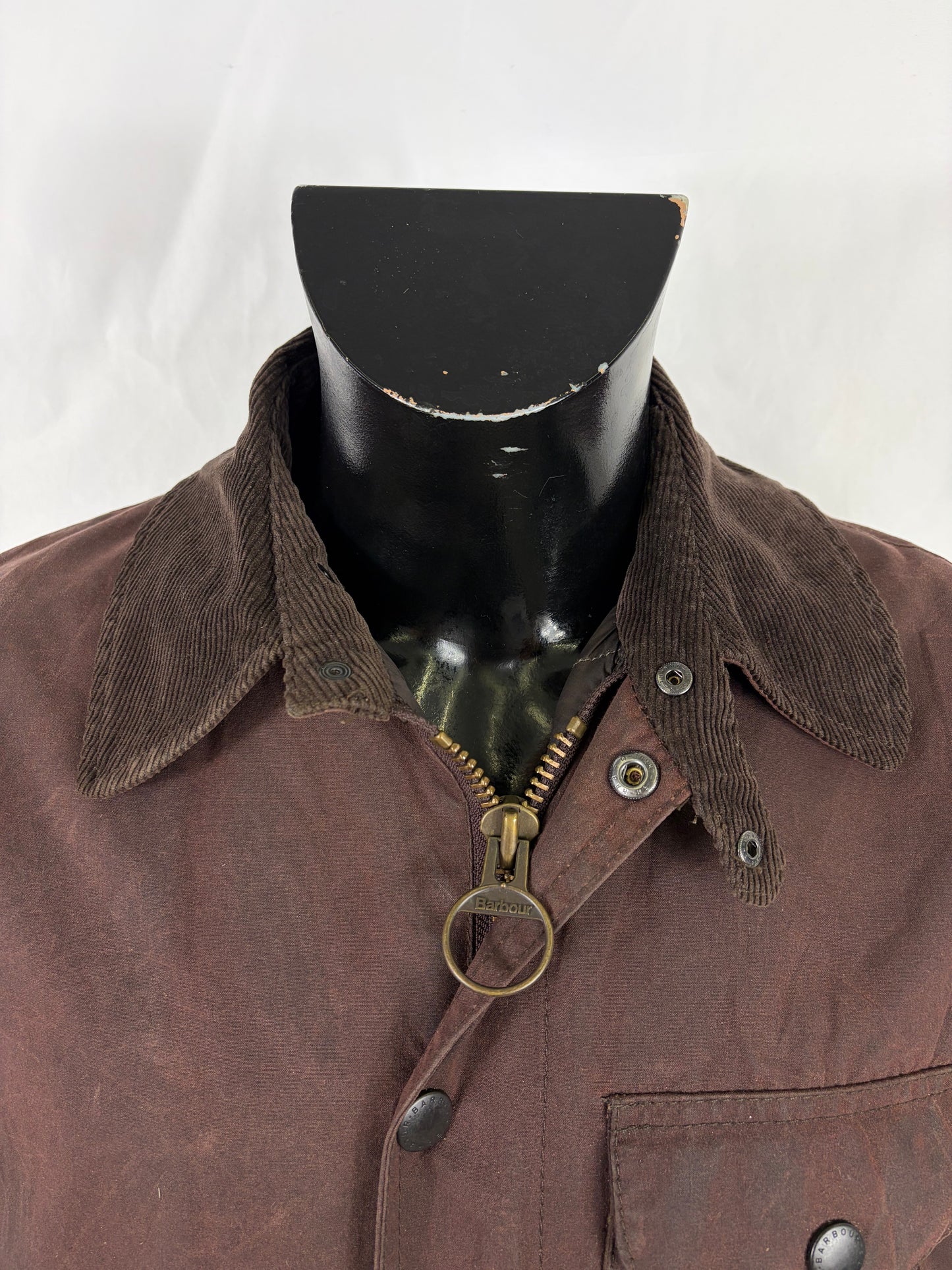 Giacca Barbour da uomo marrone cerata Eton Small - Man Brown Vintage wax Jacket Size Small
