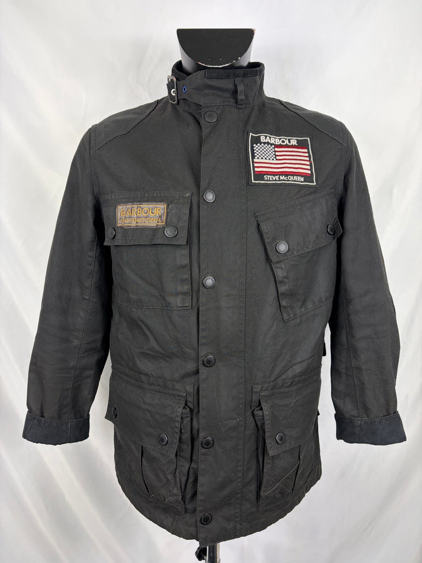 RARA Giacca Barbour International Steve Mc Queen Nera MEDIUM - Black Barbour International Mc queen size M - Shop In London