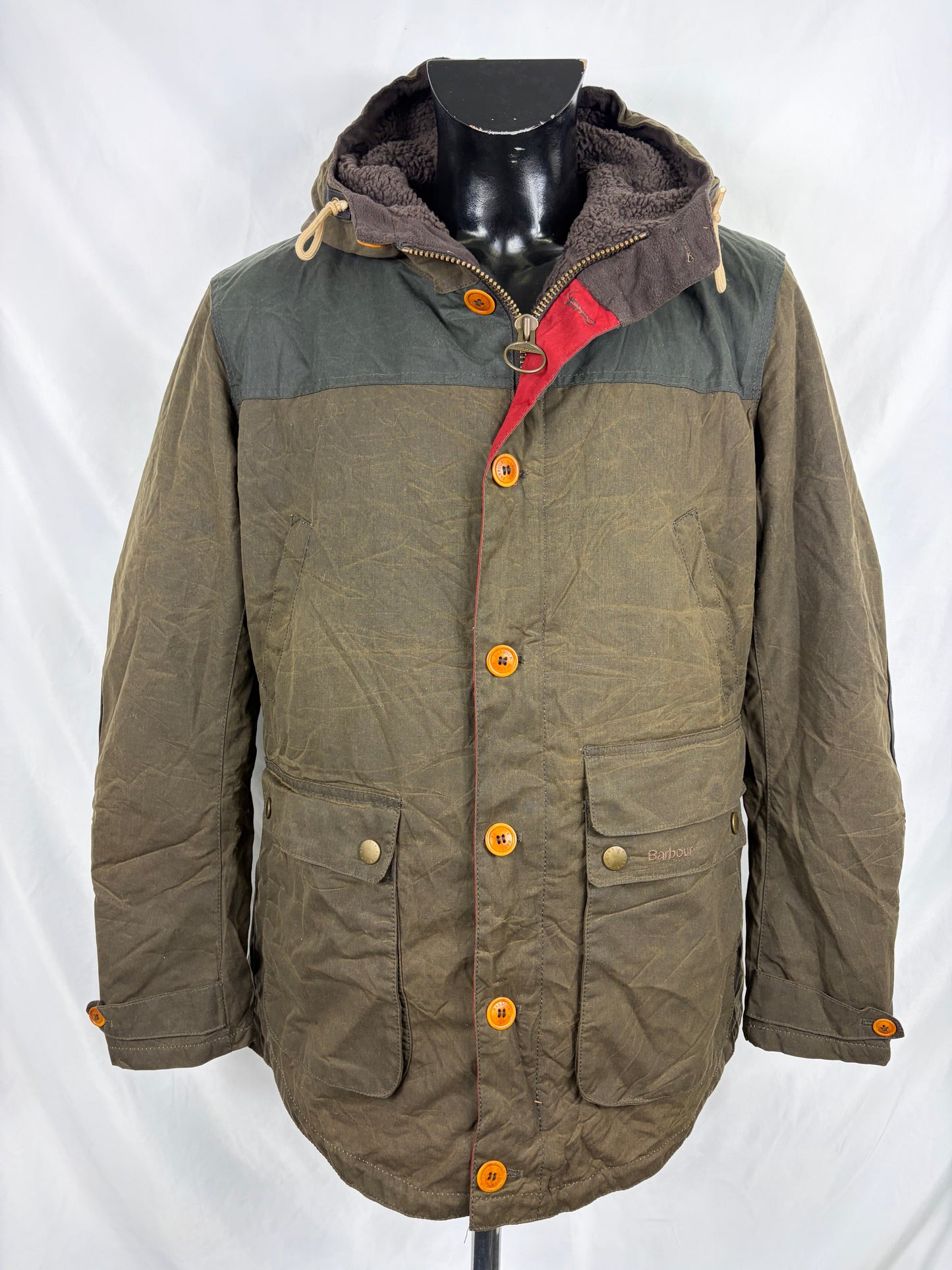RARO GameParka Barbour verde con cappuccio Large - Wax Green Game Parka Size Large - Shop In London