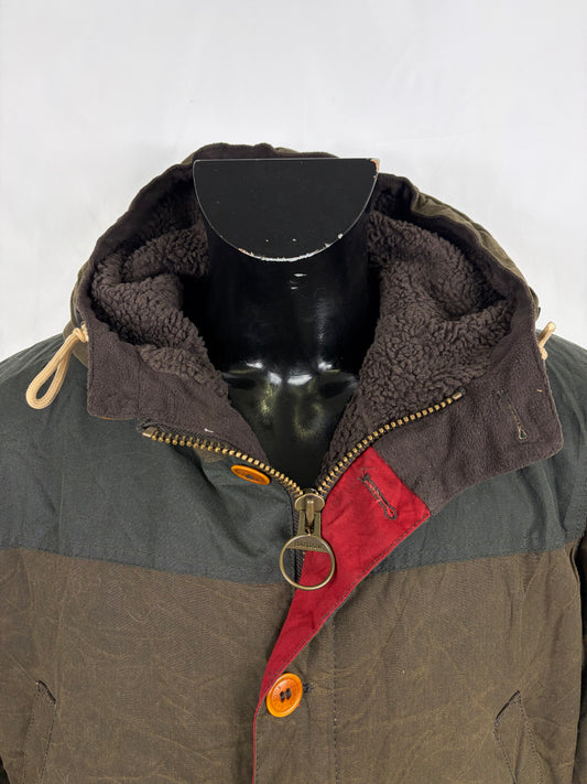 RARO GameParka Barbour verde con cappuccio Large - Wax Green Game Parka Size Large