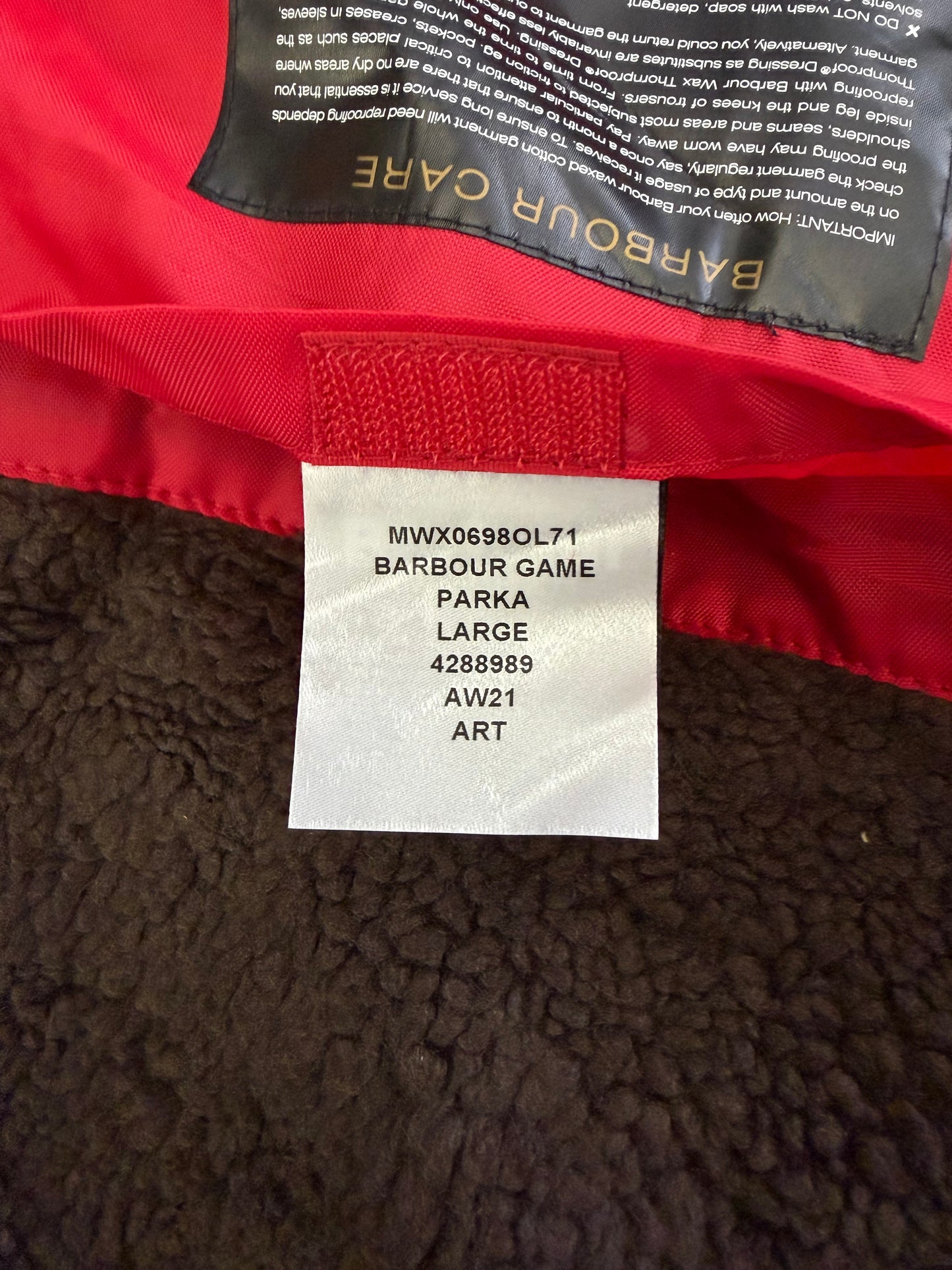 RARO GameParka Barbour verde con cappuccio Large - Wax Green Game Parka Size Large - Shop In London