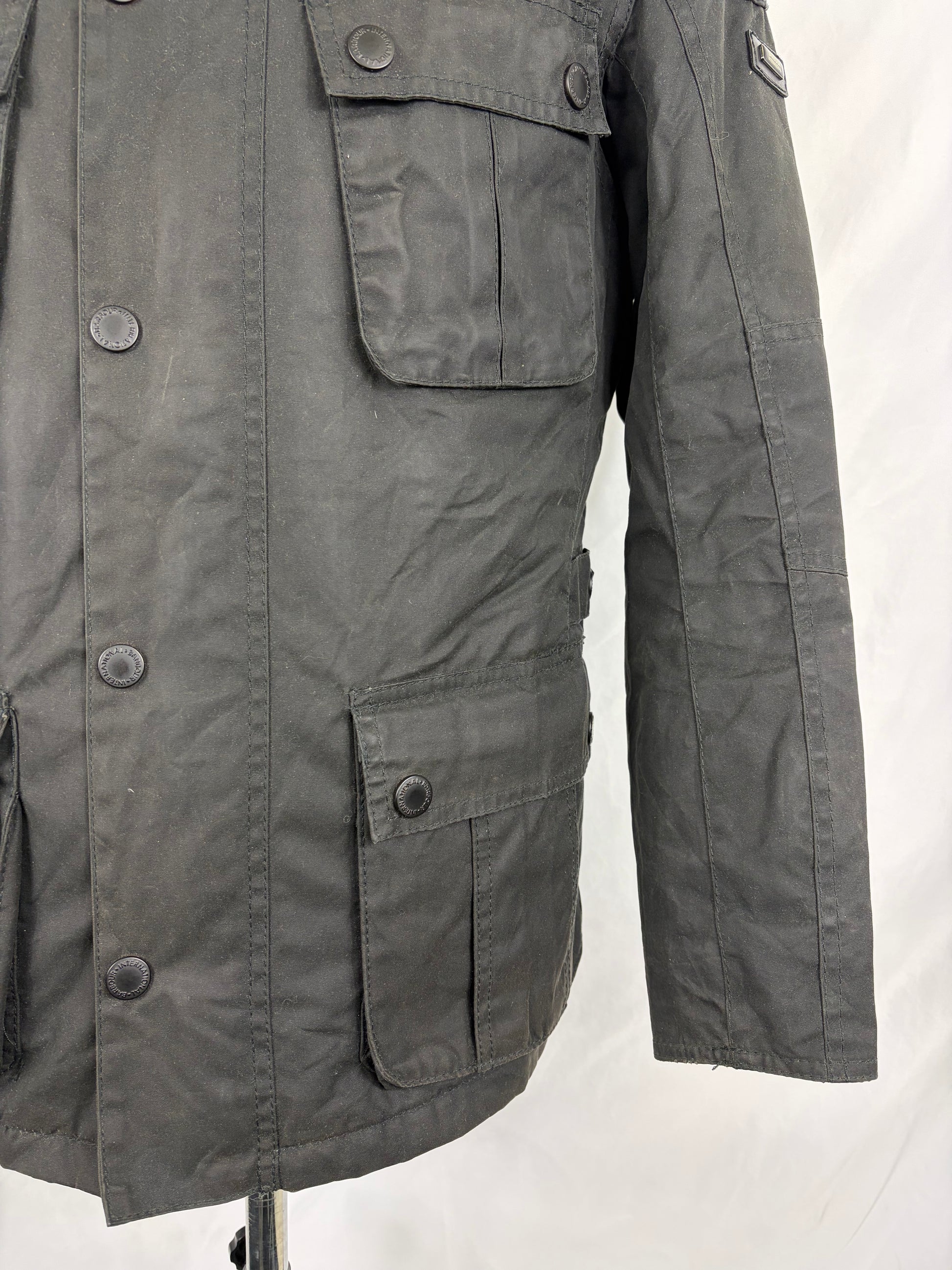 Giacca uomo Barbour International Nero Small- Man Barbour International Gauge wax jacket size S - Shop In London