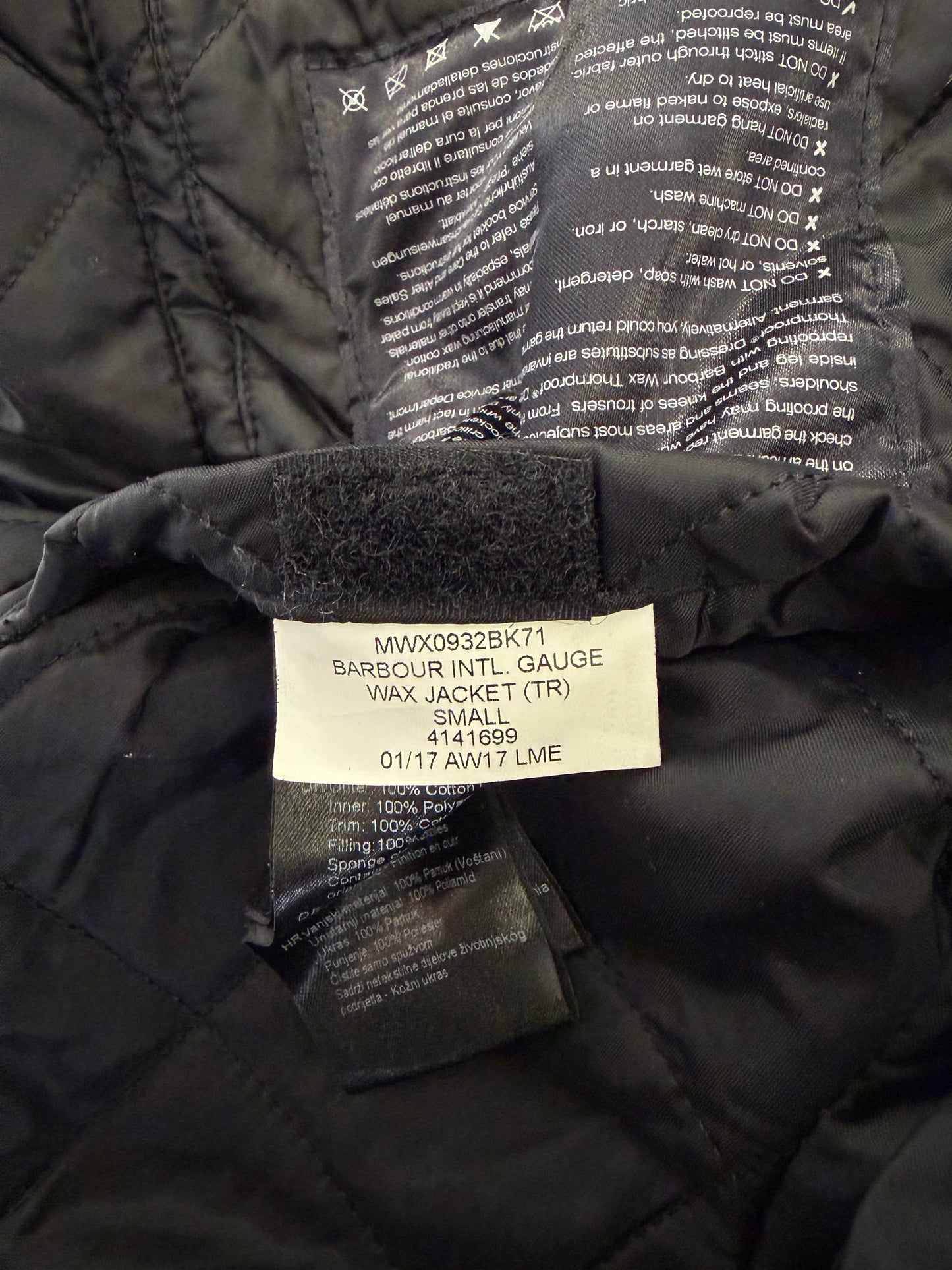 Giacca uomo Barbour International Nero Small- Man Barbour International Gauge wax jacket size S - Shop In London