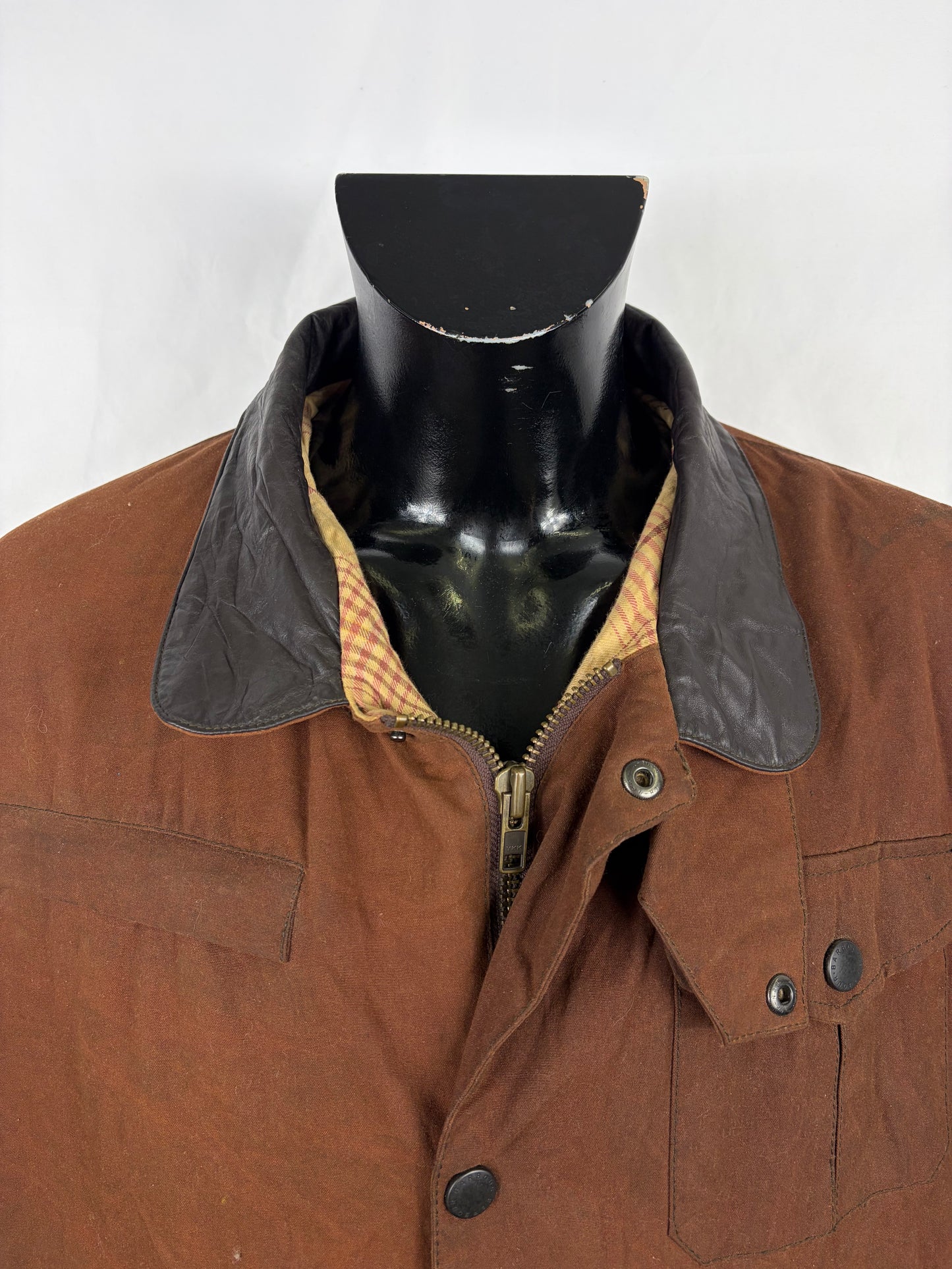 Barbour Giacca Uomo Bushman Marrone Large- Man Wax Brown Bushman Jacket Size Large