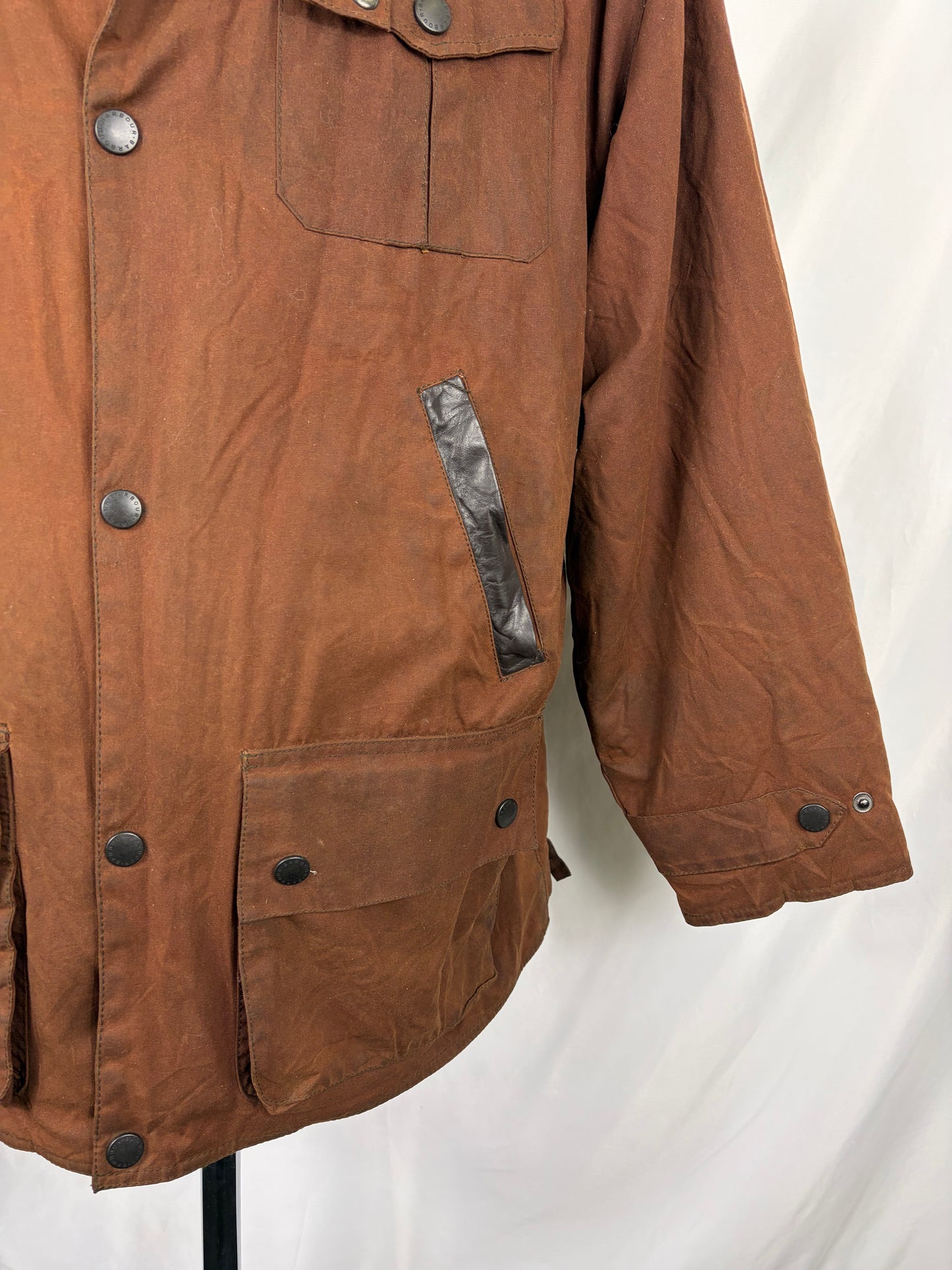 Barbour Giacca Uomo Bushman Marrone Large- Man Wax Brown Bushman Jacket Size Large