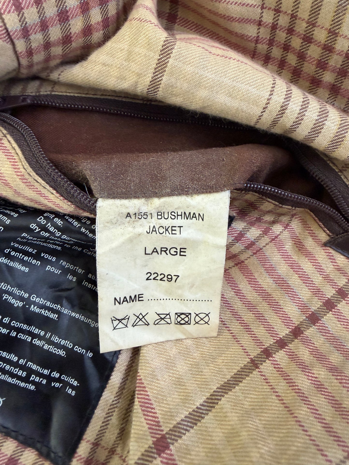 Barbour Giacca Uomo Bushman Marrone Large- Man Wax Brown Bushman Jacket Size Large