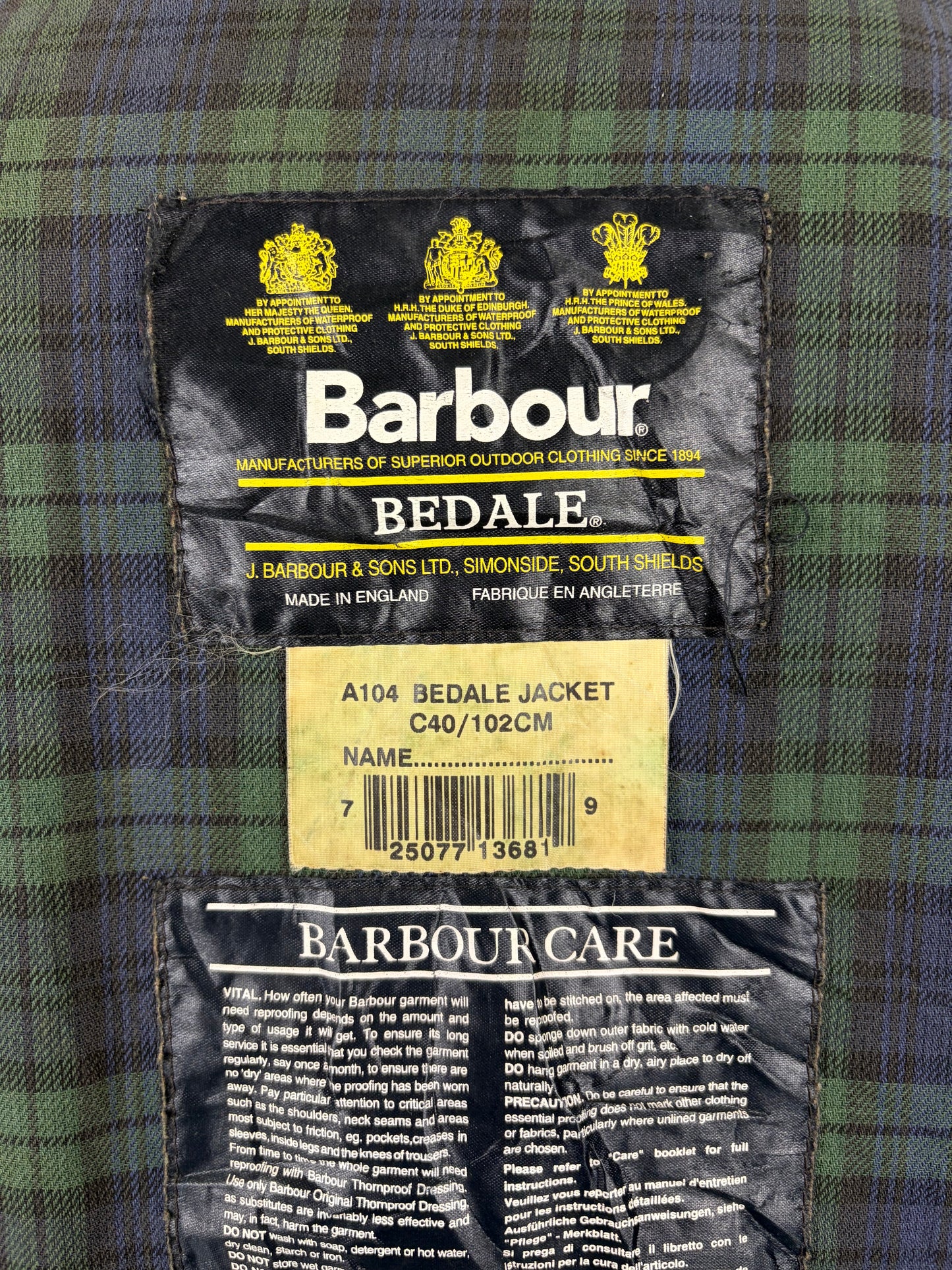 Barbour Vintage Giacca Bedale nero C40/102 CM - Black Bedale wax man jacket Size Medium - Shop In London