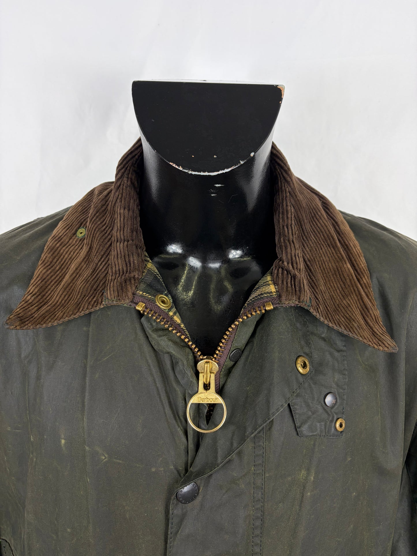 Barbour Uomo Border vintage verde Cerato C44/112cm Green Border Wax Coat XLarge
