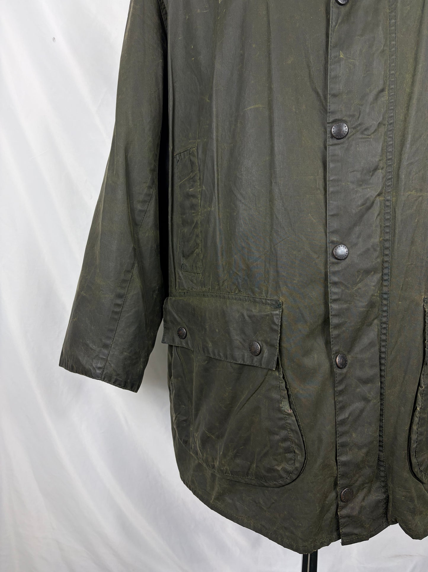 Barbour Uomo Border vintage verde Cerato C44/112cm Green Border Wax Coat XLarge