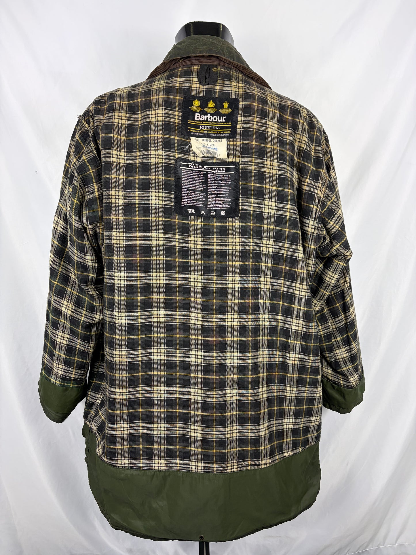 Barbour Uomo Border vintage verde Cerato C44/112cm Green Border Wax Coat XLarge