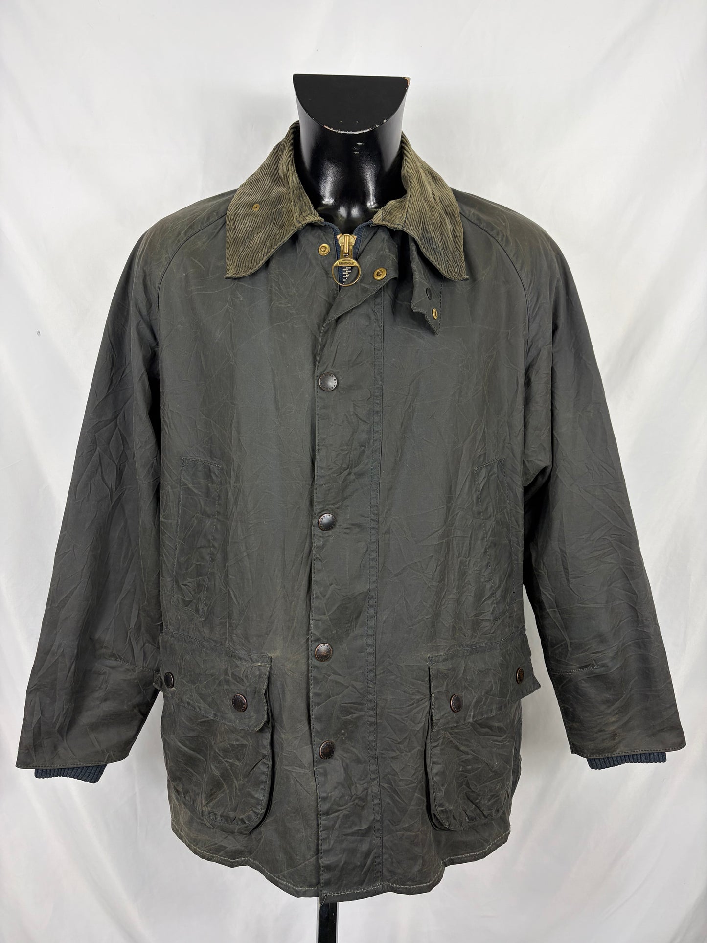 Giacca Barbour Blu Bedale C44/112 cm Man Navy Vintage Bedale wax jacket c44 Large/XL