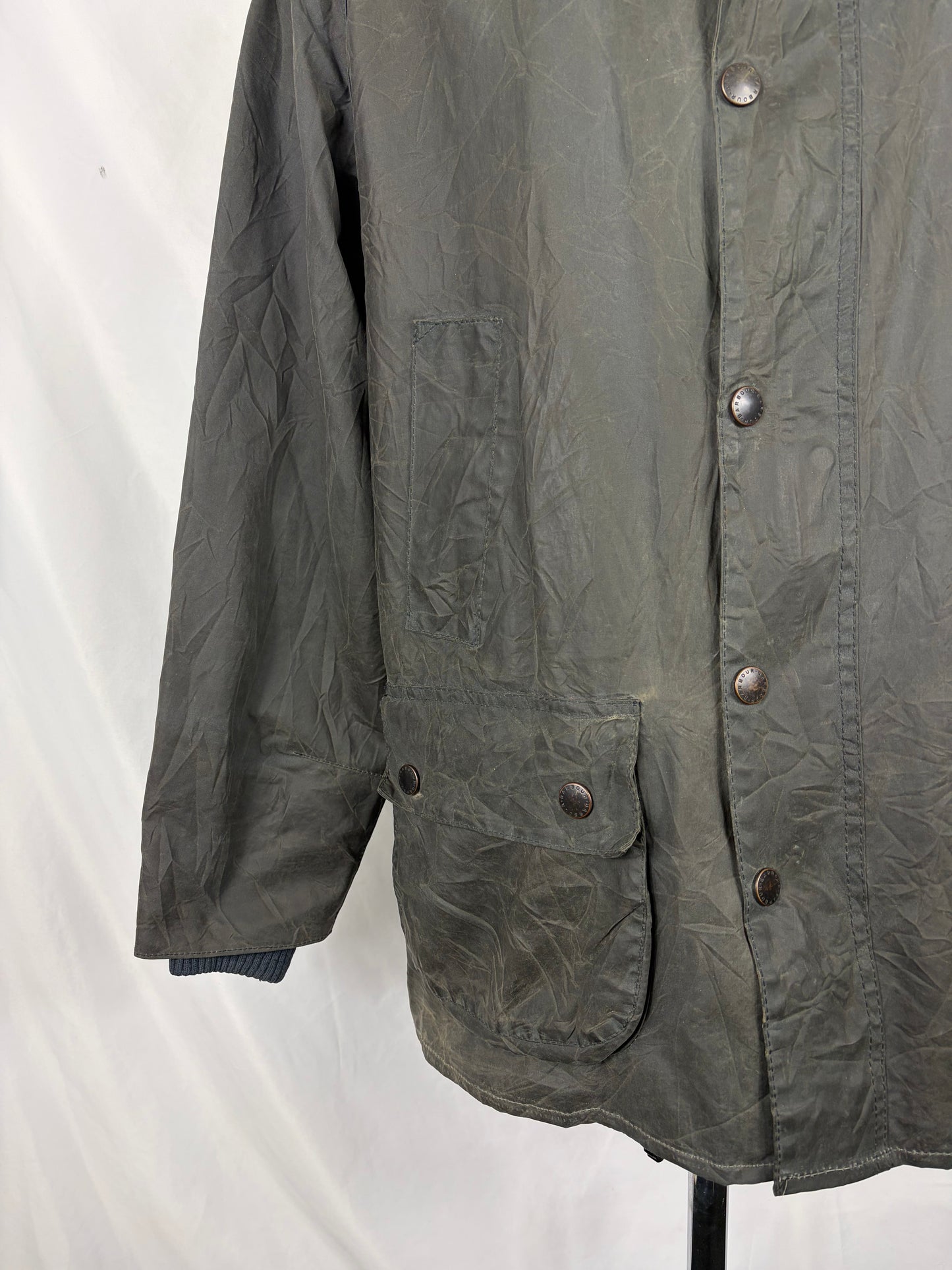 Giacca Barbour Blu Bedale C44/112 cm Man Navy Vintage Bedale wax jacket c44 Large/XL