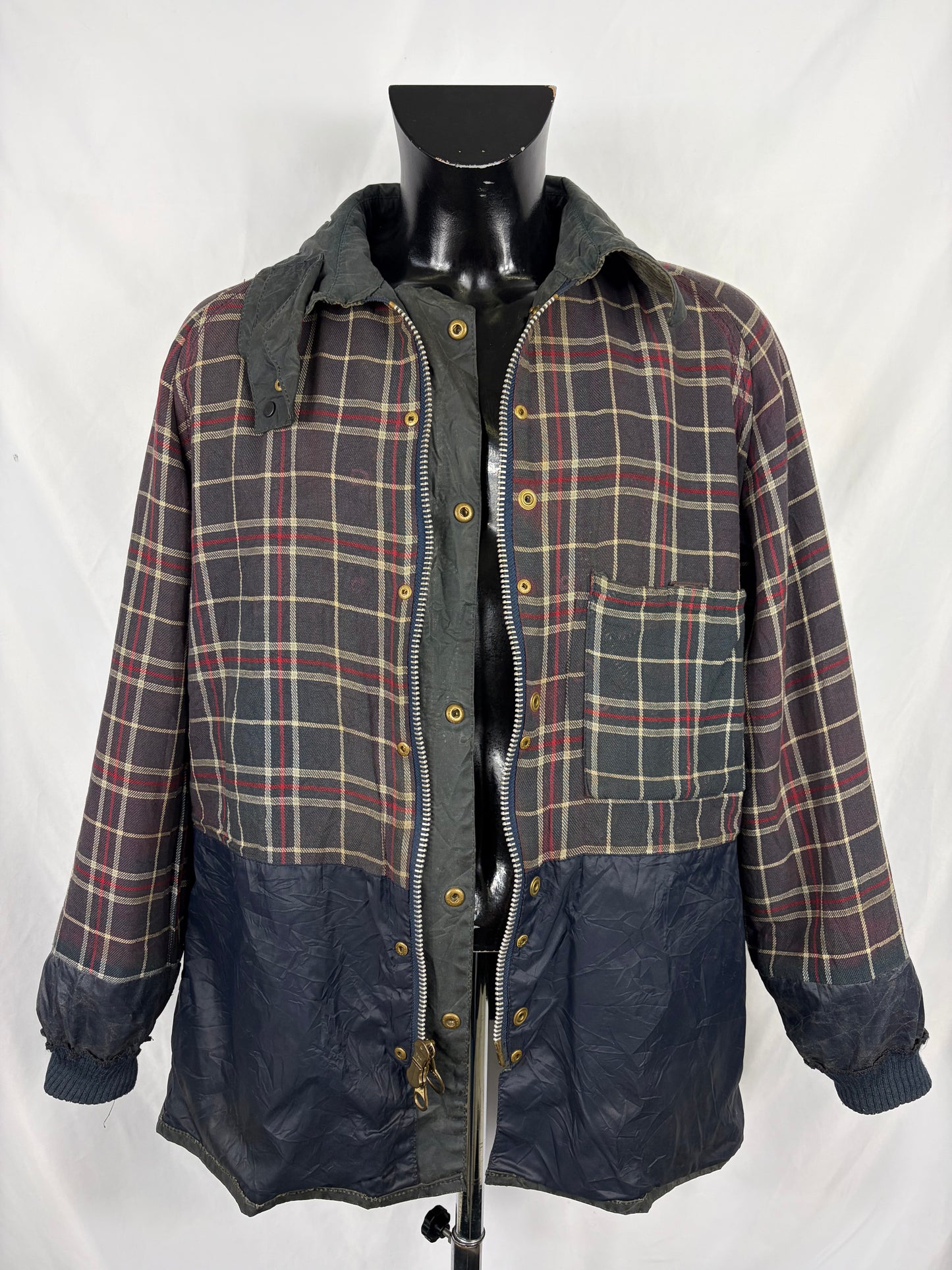 Giacca Barbour Blu Bedale C44/112 cm Man Navy Vintage Bedale wax jacket c44 Large/XL