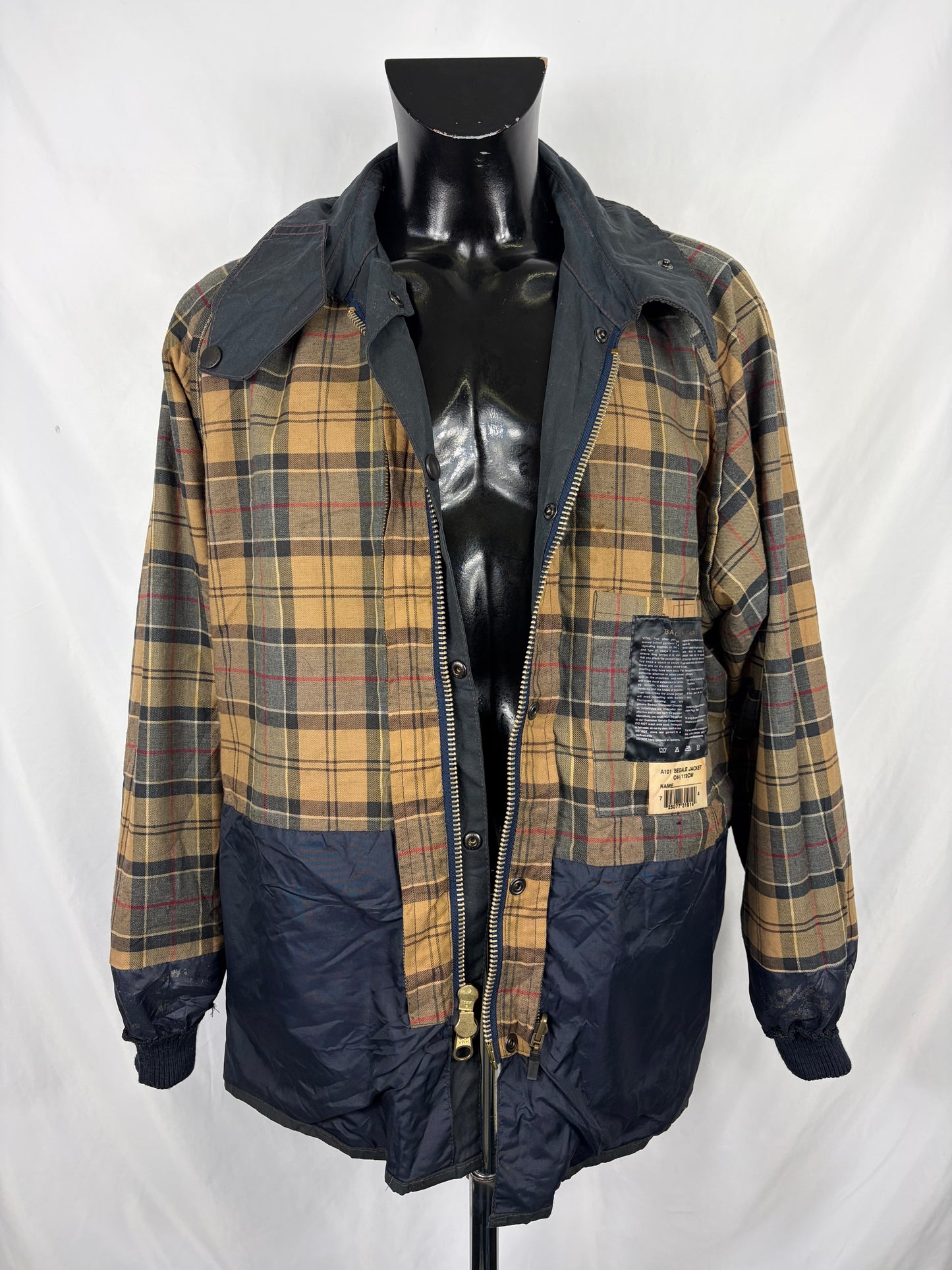 Giacca Barbour Blu Bedale C44/112 cm Man Navy Vintage Bedale wax jacket c44 Large/XL