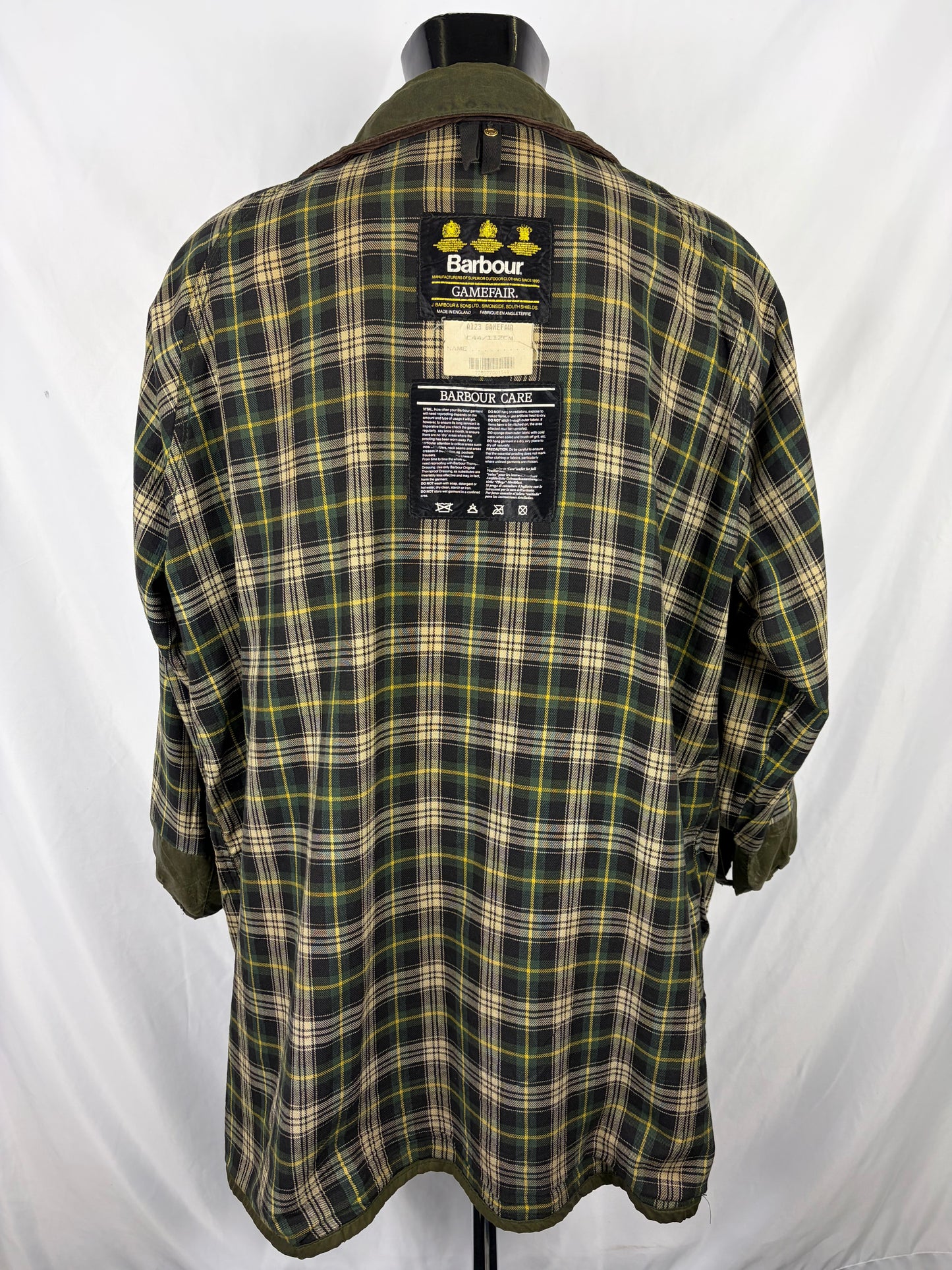 Barbour Gamefair Verde C44/112 cm Man Green Wax Vintage Gamefair Vintage Jacket  Size XL